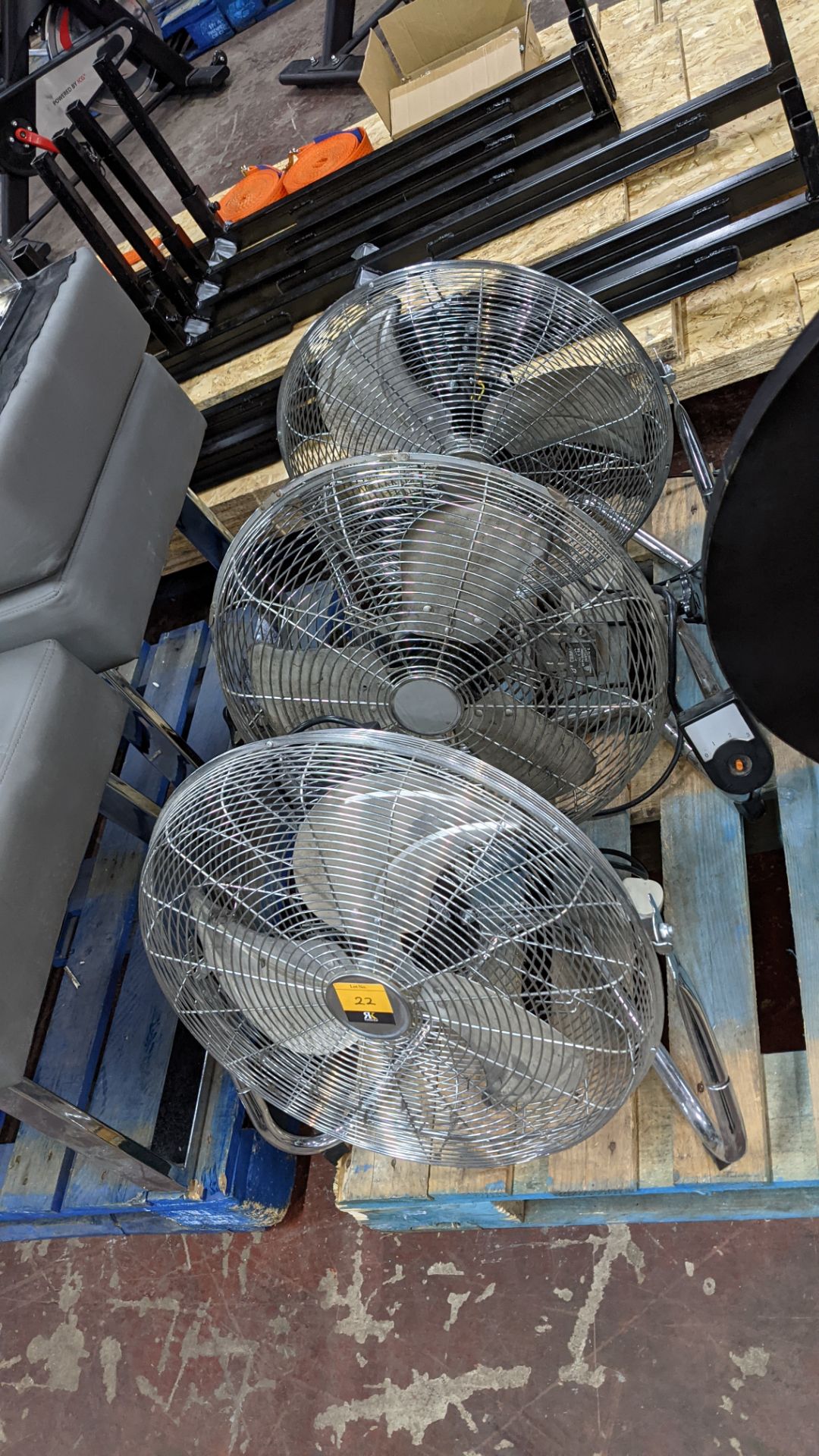 3 off large chrome fans - Image 2 of 6