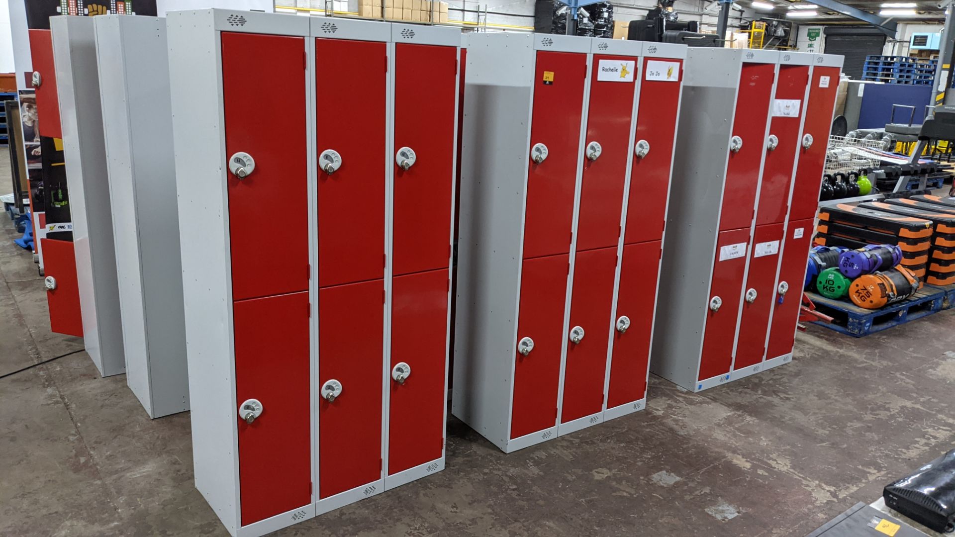 Quantity of Link lockers in grey & red - each locker can be locked with a padlock (not included). Th - Image 2 of 13