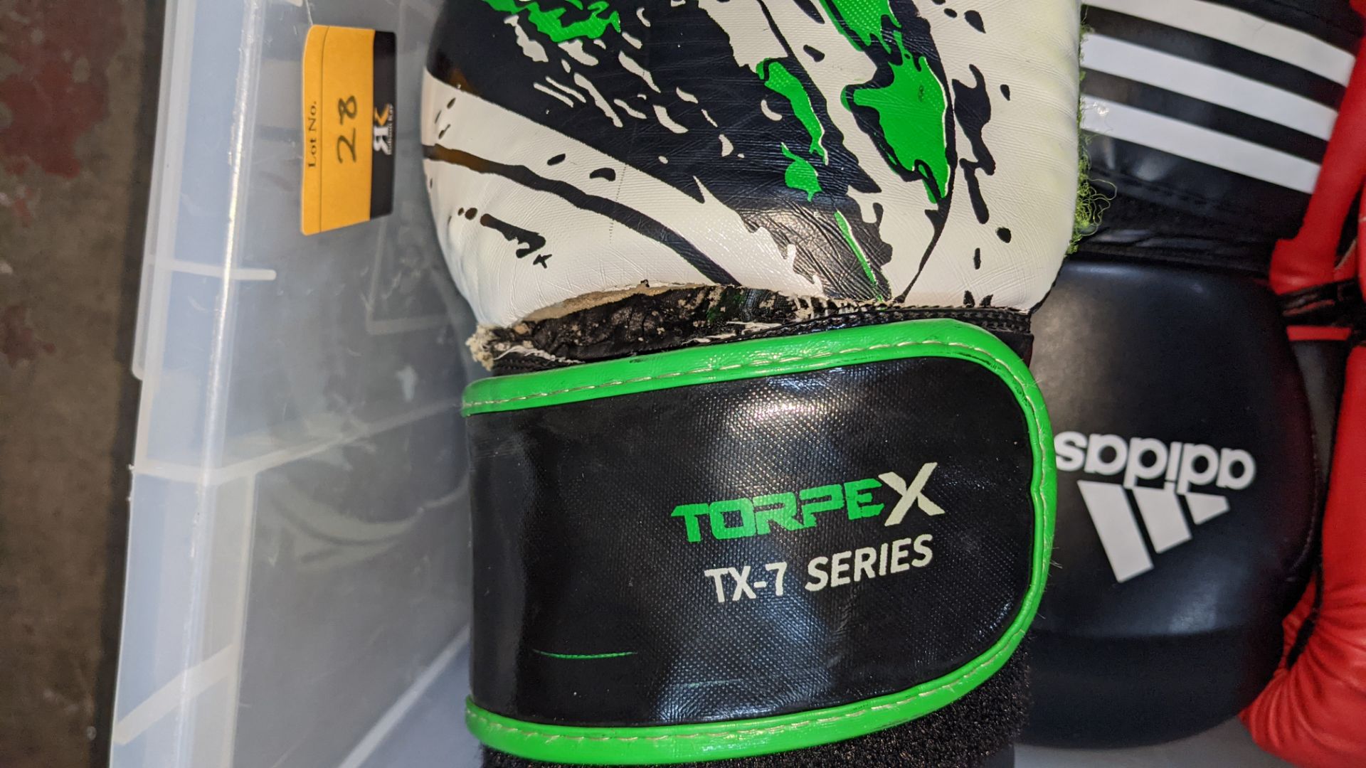 4 pairs of boxing gloves by Torpex, Fairtex, Crane & Adidas. NB please note rip to one of the Torpe - Image 7 of 10