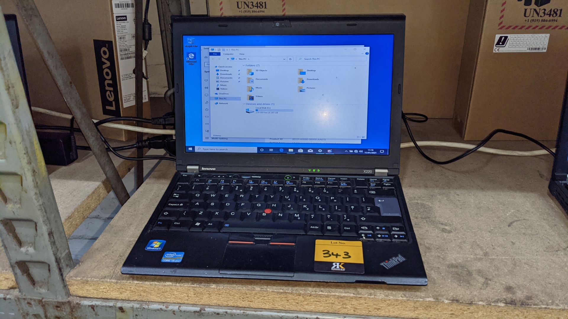 Lenovo X220 notebook computer with Intel Core i5-2520M CPU@2.5GHz, 4Gb RAM, 320Gb hard drive etc. in - Image 3 of 8