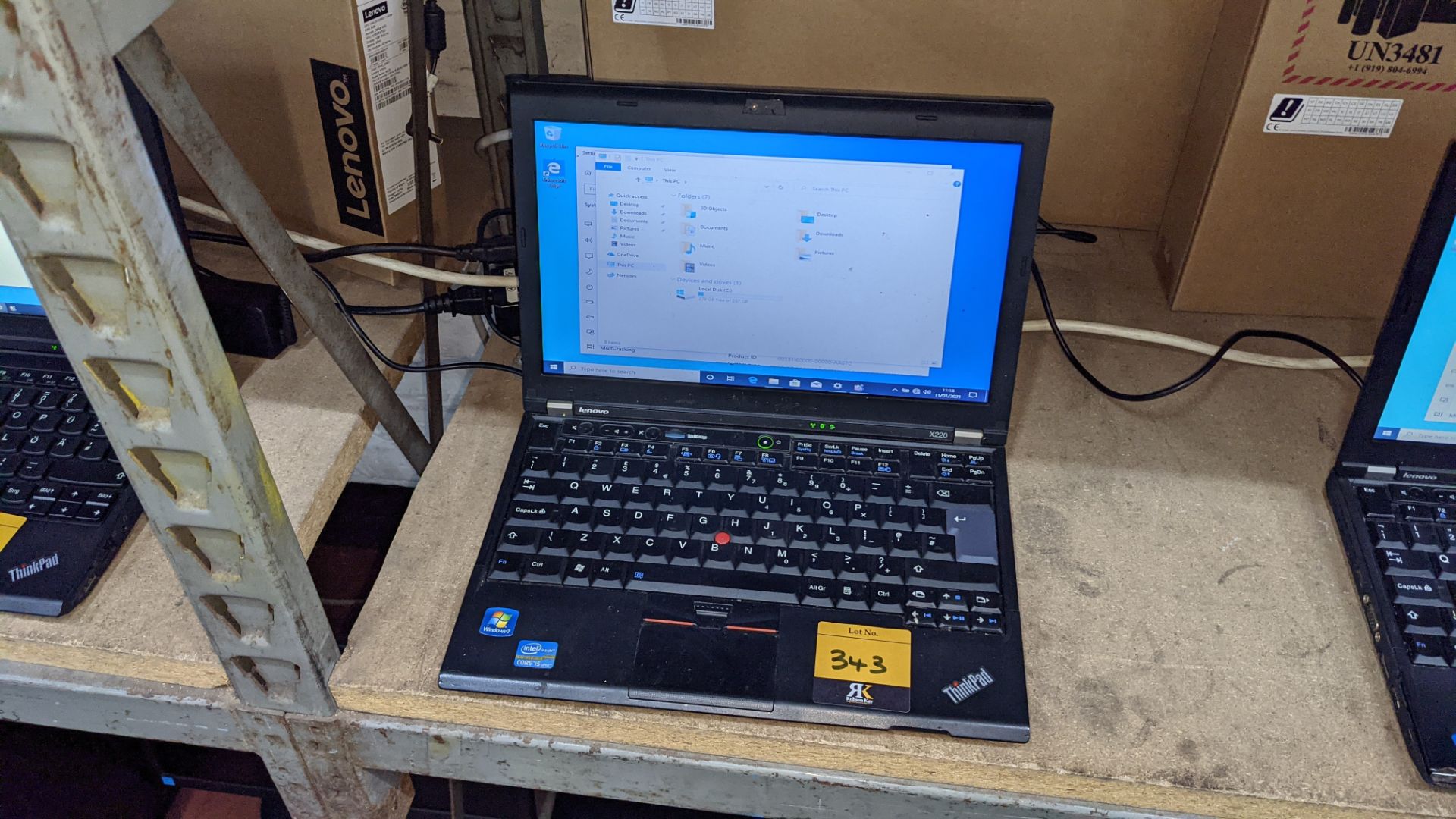 Lenovo X220 notebook computer with Intel Core i5-2520M CPU@2.5GHz, 4Gb RAM, 320Gb hard drive etc. in