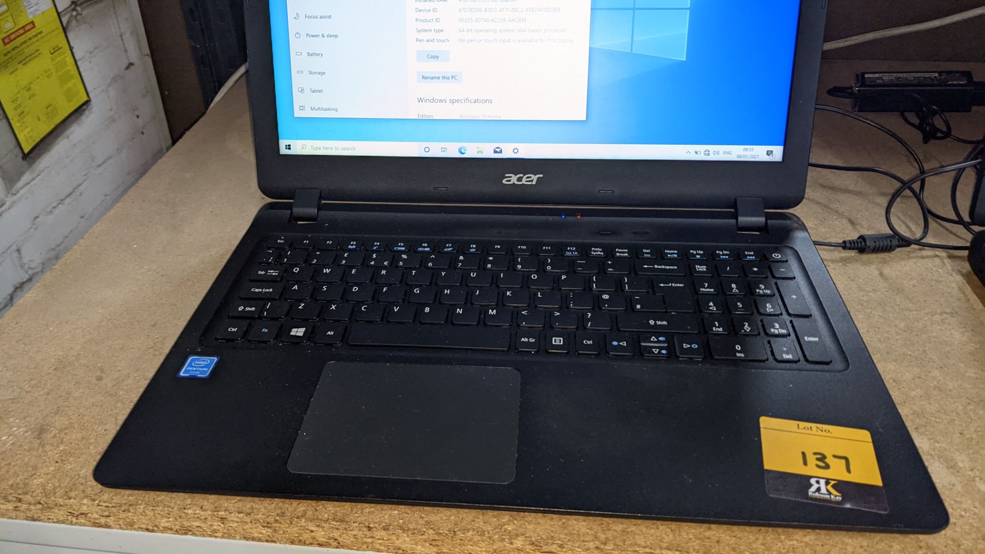 Acer notebook Acer Aspire ES1-533 15.6" Laptop Intel Pentium N4200, 1.1GHz / 2.5GHz Turbo Quad Core - Image 3 of 7