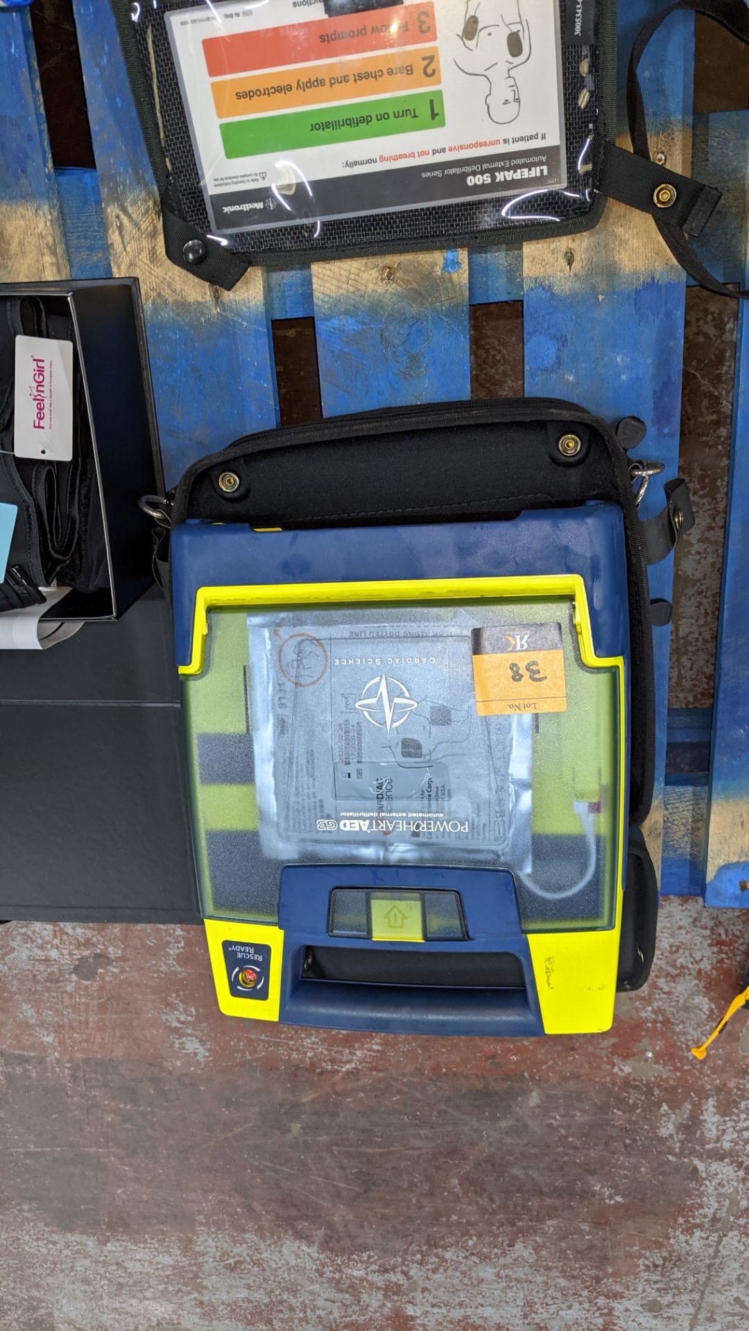 Powerheart AED G3 automated external defibrillator in case