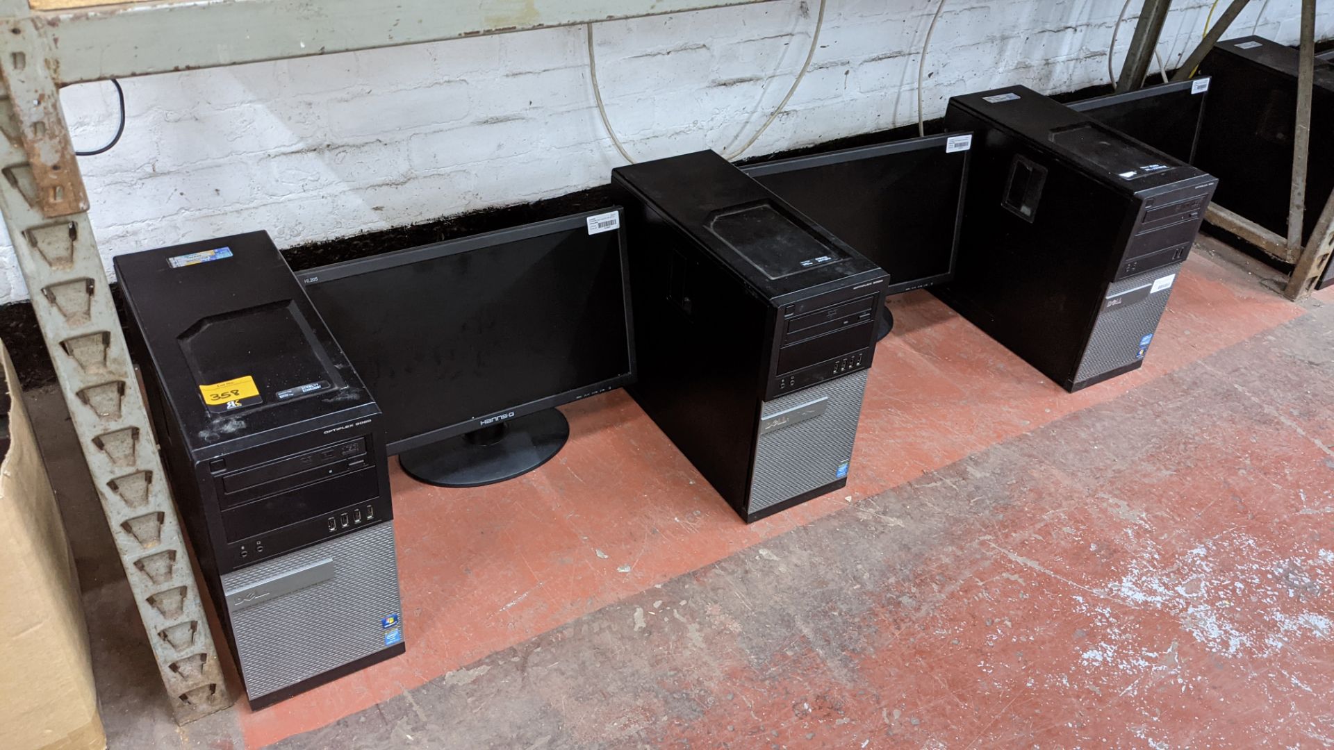 3 off Dell Optiplex assorted tower computers, each with monitor - no cables, keyboards, mice or othe - Image 2 of 10