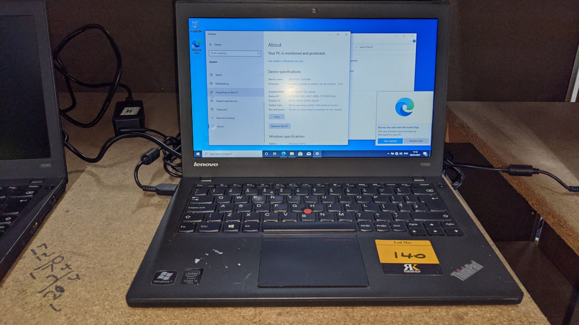 Lenovo notebook ThinkPad X240, i5-4300U (1.90GHz), 4GB, 500GB, 12.5", includes charger - Image 3 of 8