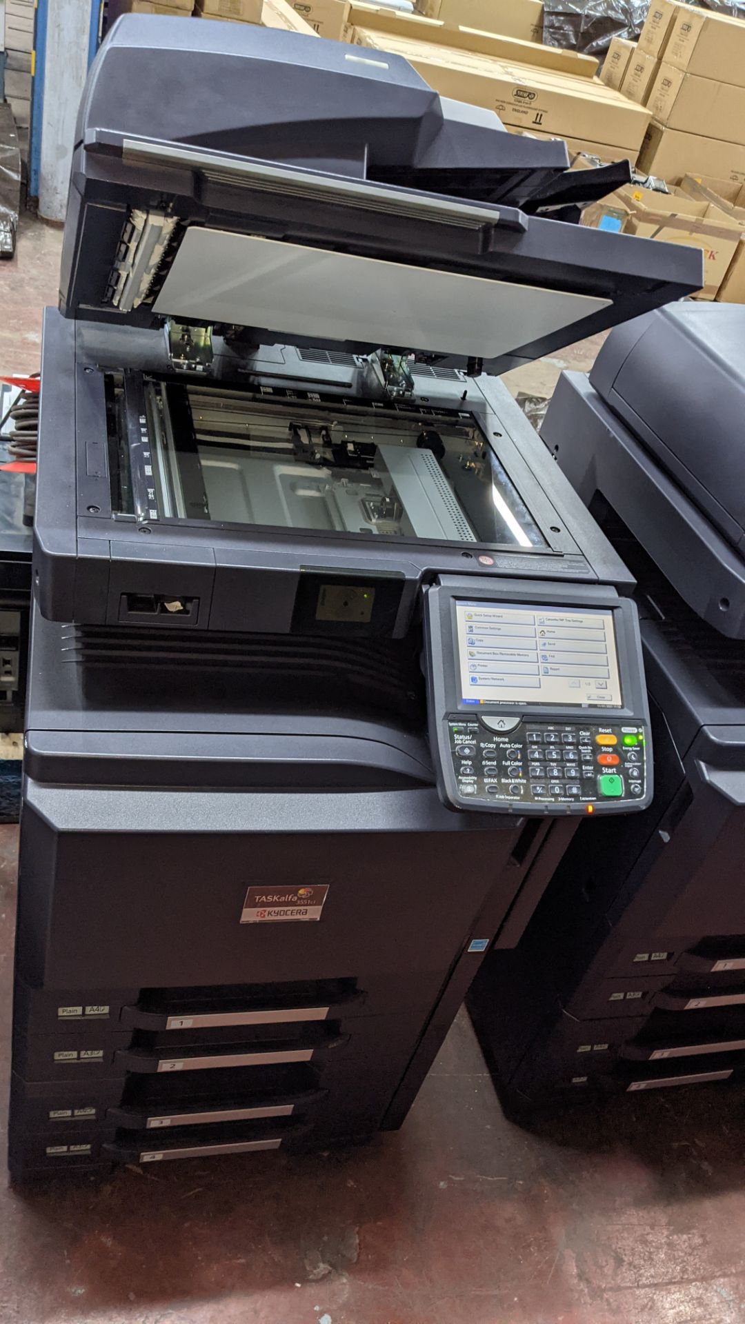 Kyocera Taskalfa 3551ci floor standing copier with 4 paper cassettes, ADF, manual document feed, etc - Image 11 of 11