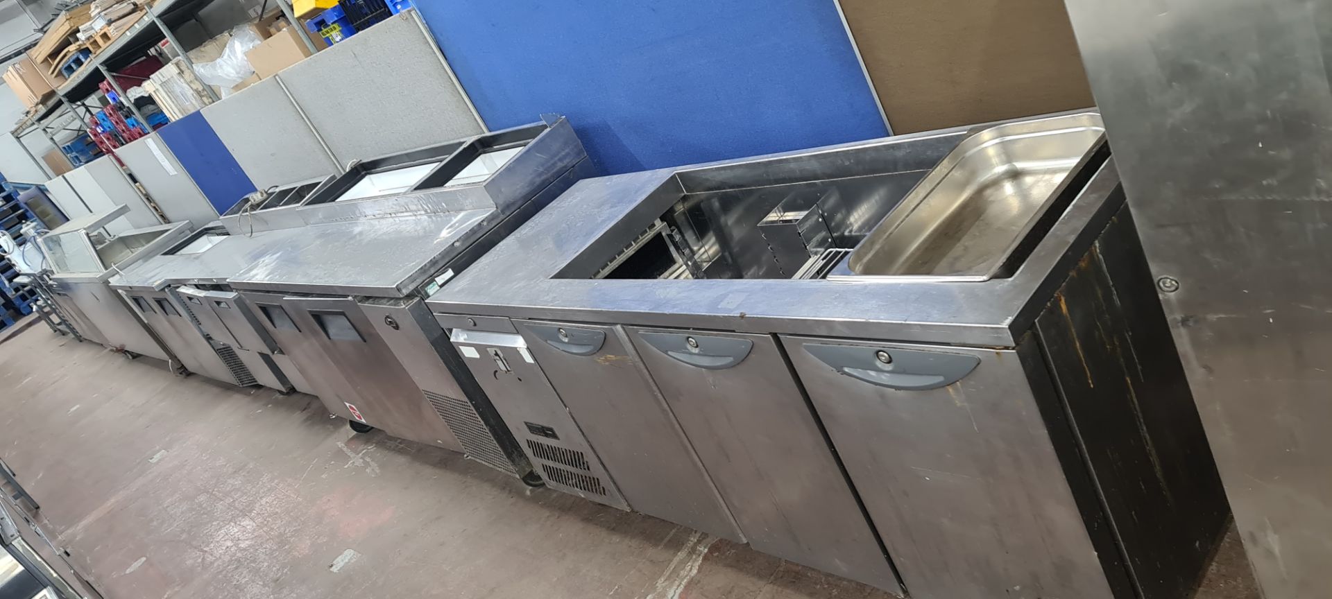 4 off assorted stainless steel refrigerated prep cabinets - Image 2 of 28