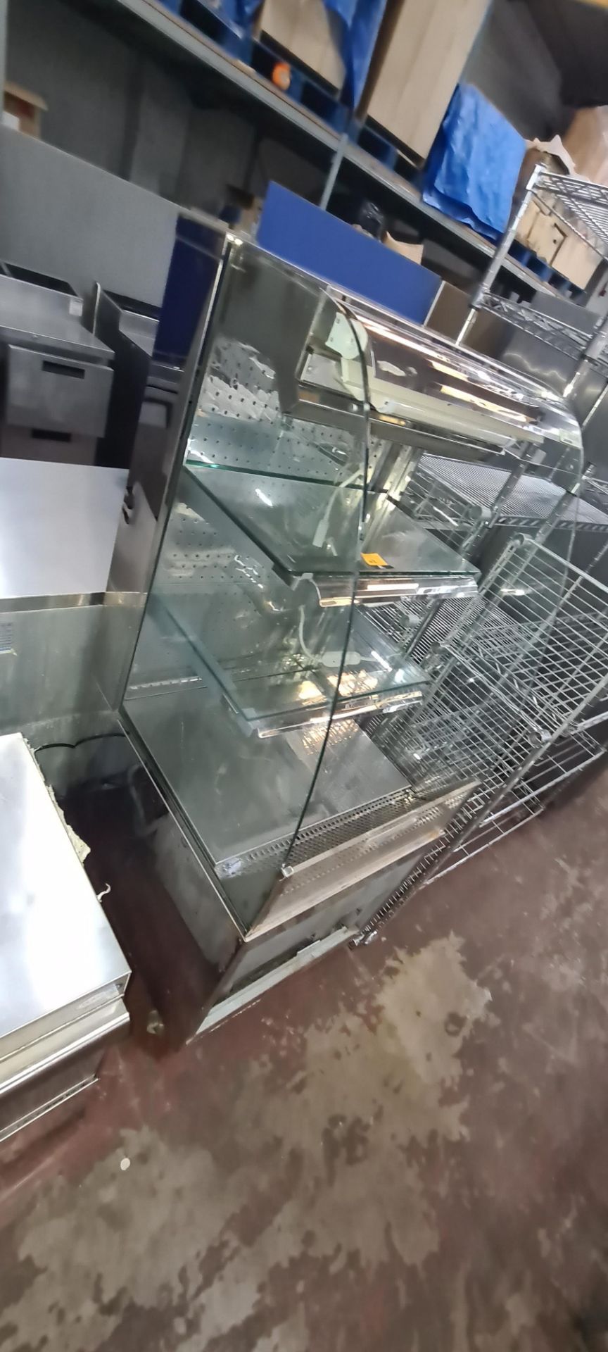 Stainless steel & glass open front retail display fridge - Image 2 of 8