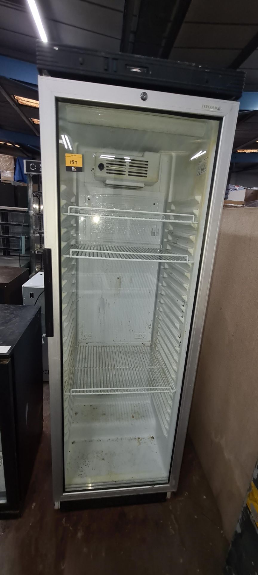 Tefcold tall clear door display fridge