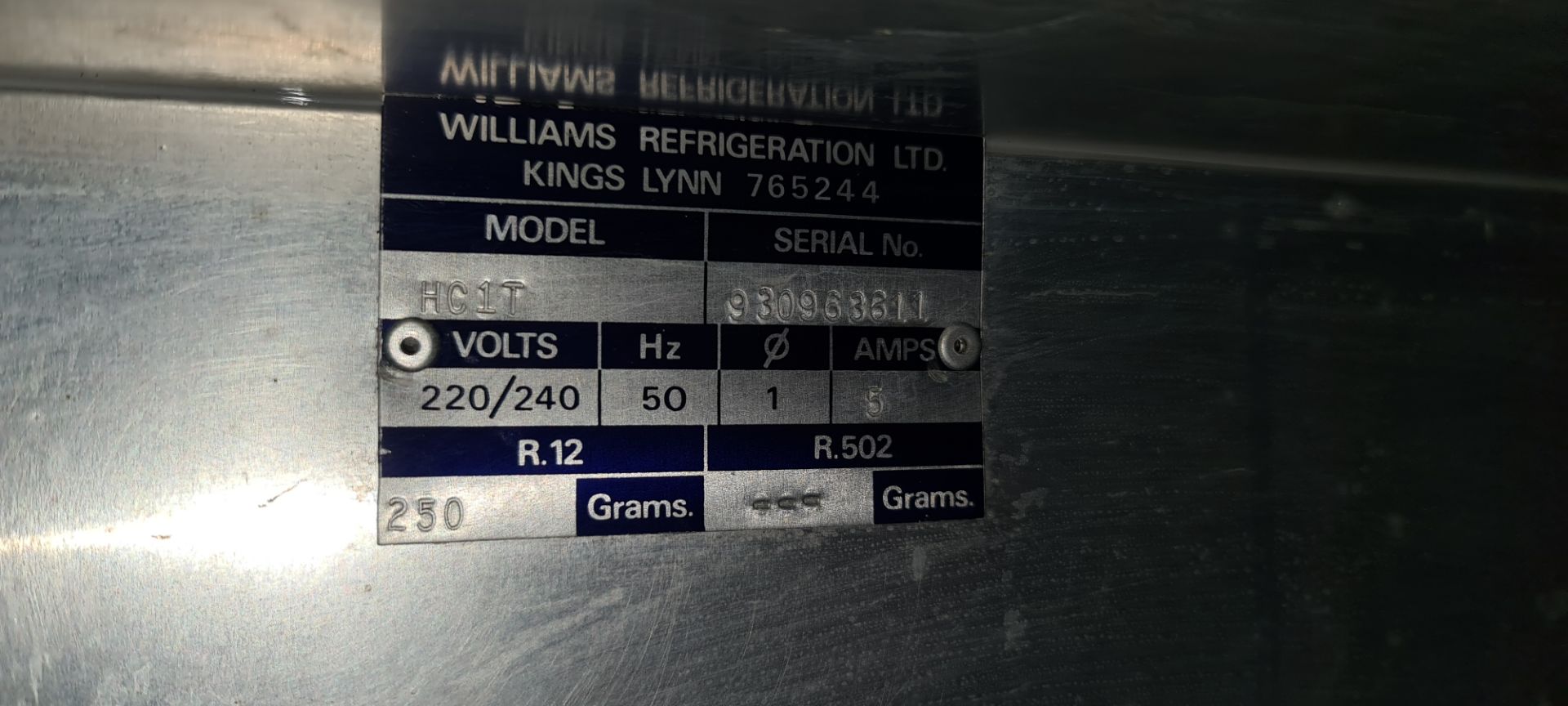 Williams HC1T stainless steel tall commercial fridge - Image 6 of 7