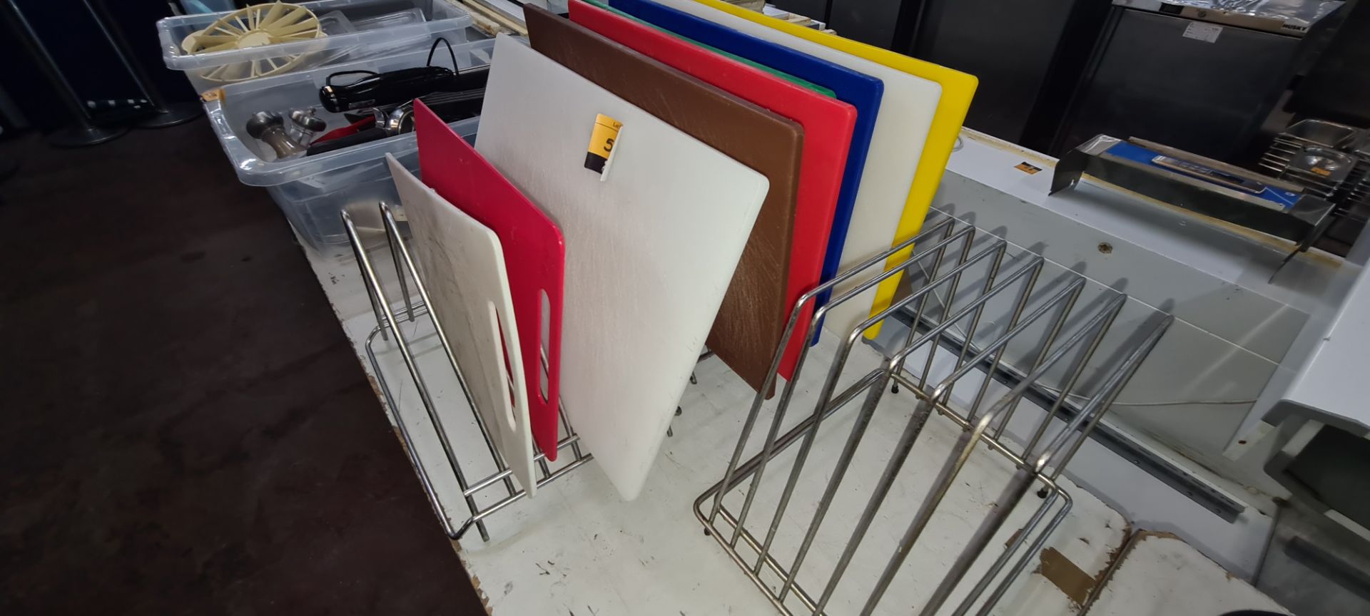 3 off chopping board racks plus a total of 9 chopping boards