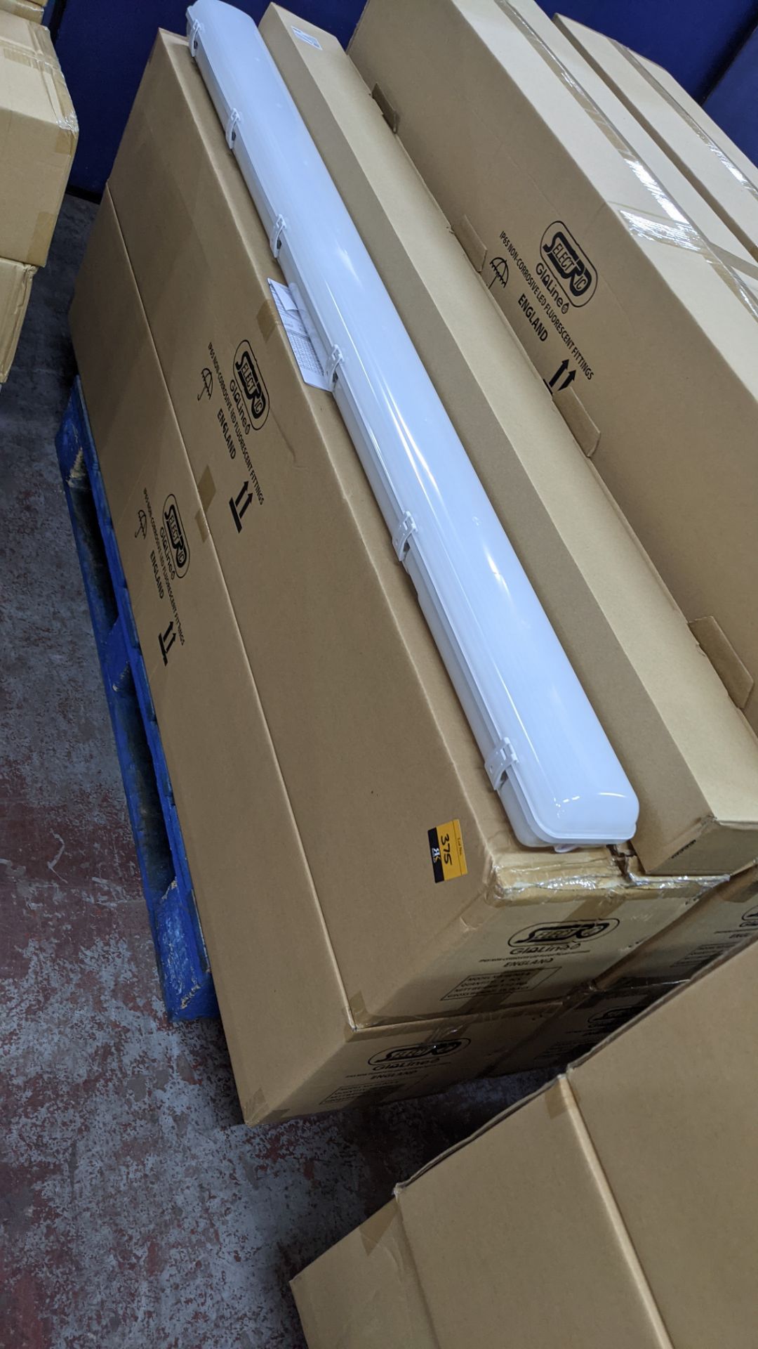 12 off IP65 non-corrosive LED fluorescent light fittings. Model GLO65-8, 5', twin LED 60W (with eme