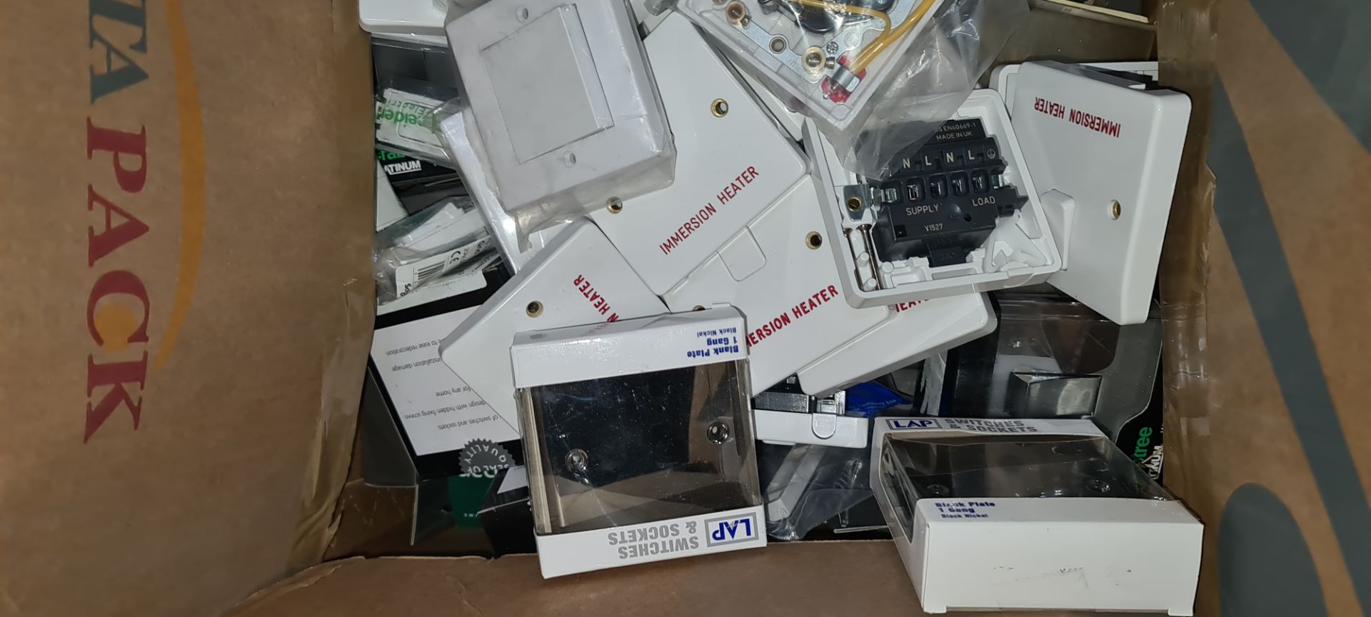 Large box of assorted switches & sockets by a variety of brands - Image 2 of 5