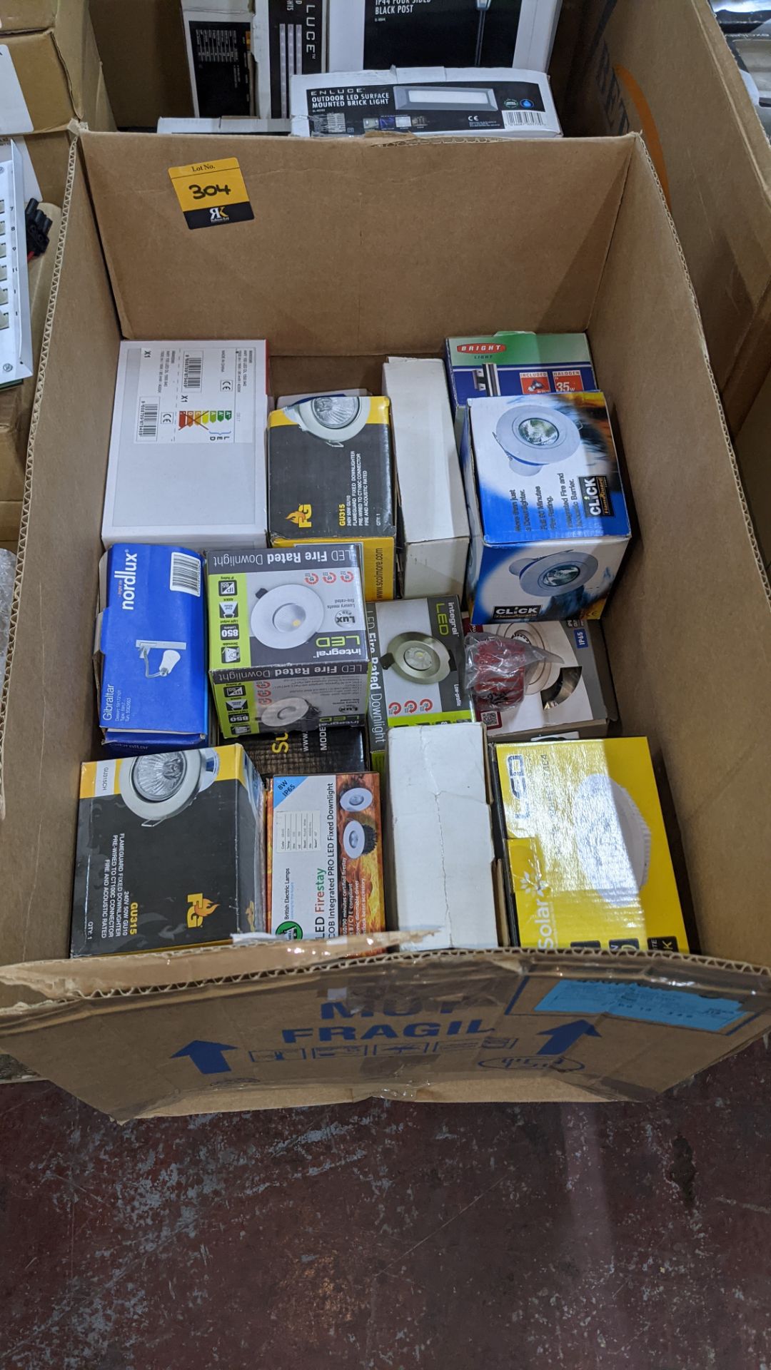 Box of assorted downlights & spotlights