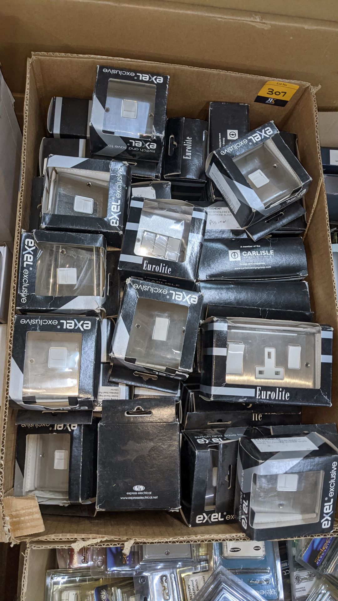 Box of Eurolite & Exel chrome finish sockets & switches - this lot consists of the total contents of - Image 2 of 4