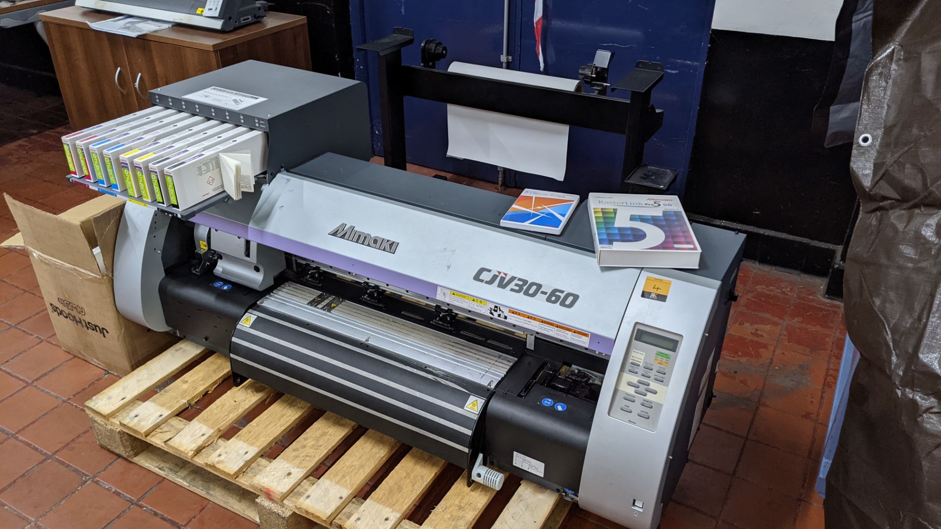 Mimaki model CJV30-60 Print & Cut Eco Solvent Printer.