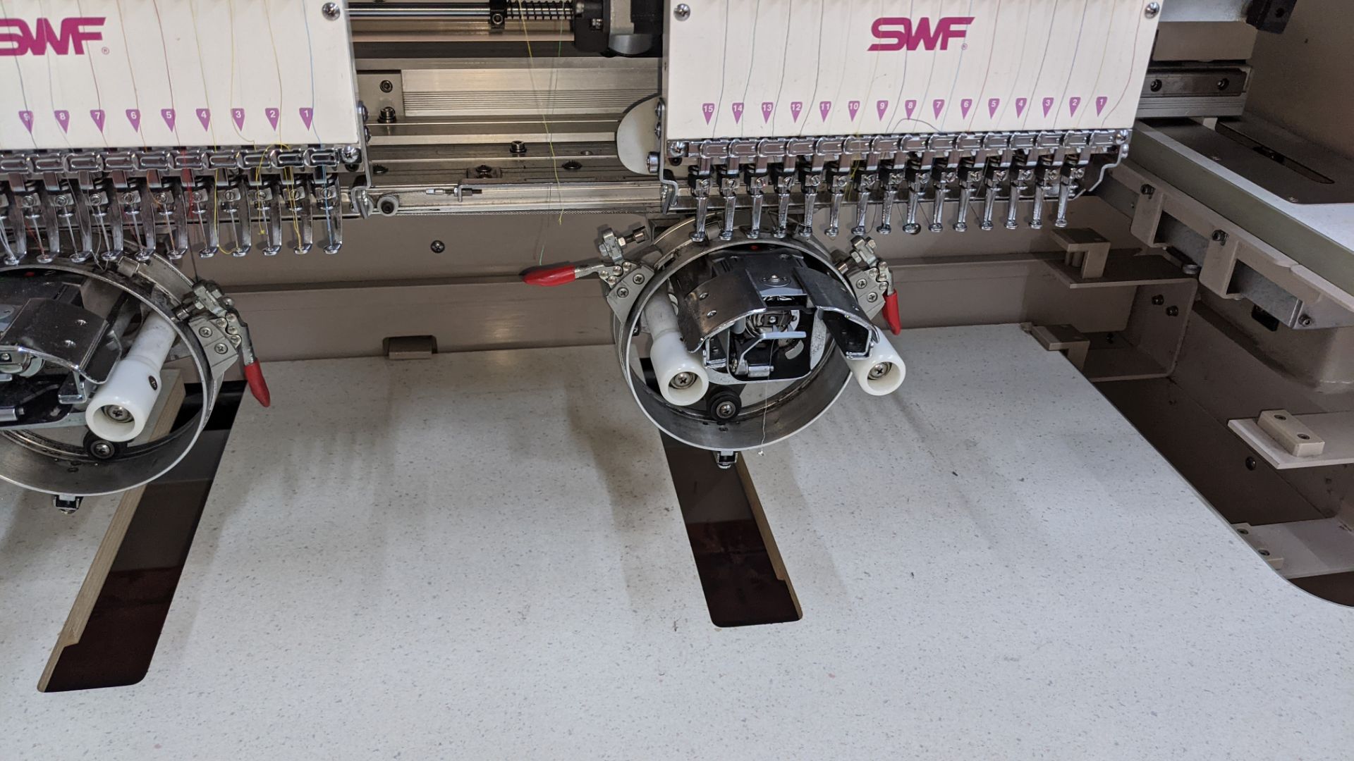 Sunstar Precision Co SWF dual function 6-head automatic embroidery machine, model SWF/HC-UH1506D-45. - Image 45 of 60