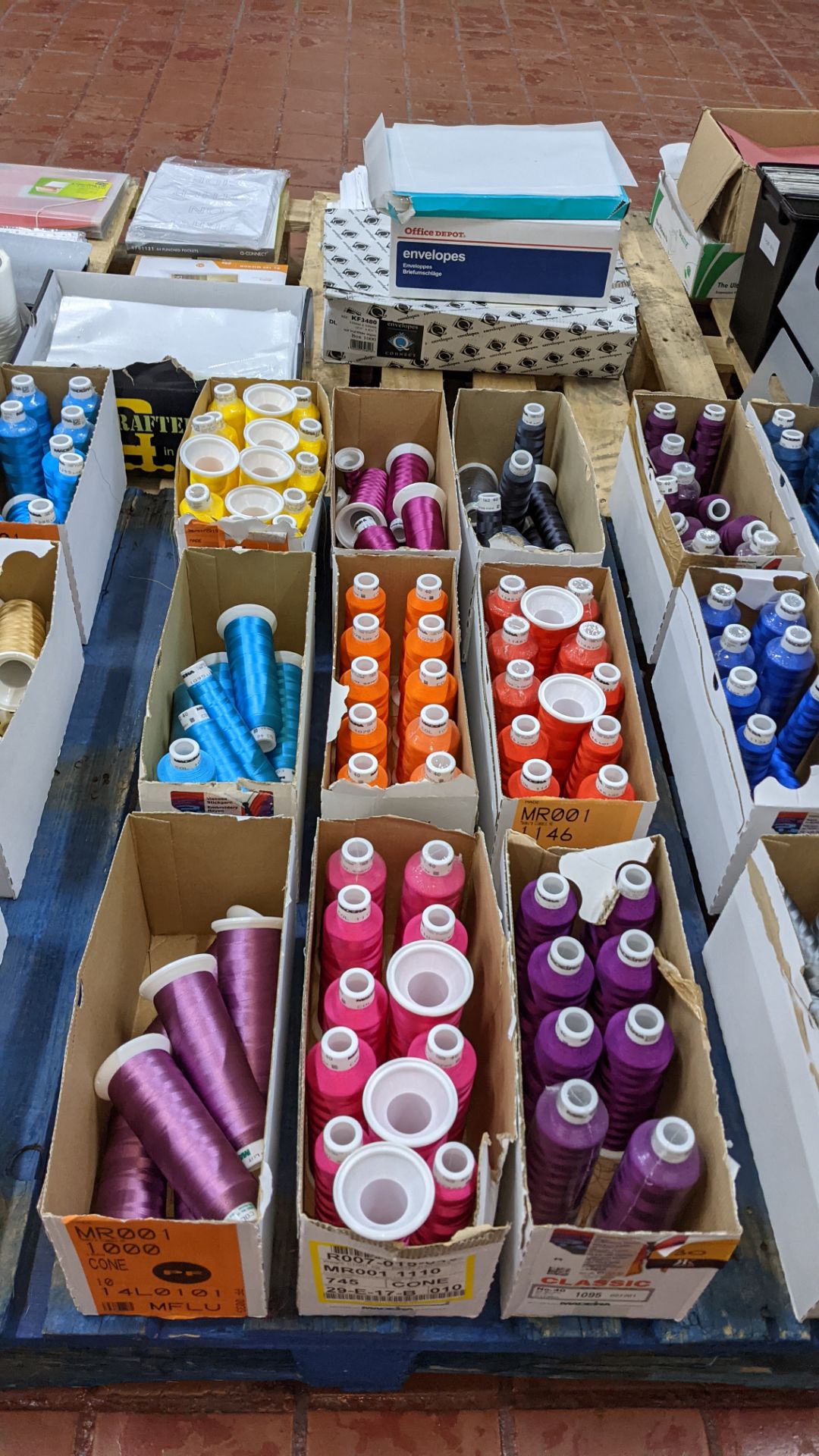 9 cartons of embroidery thread