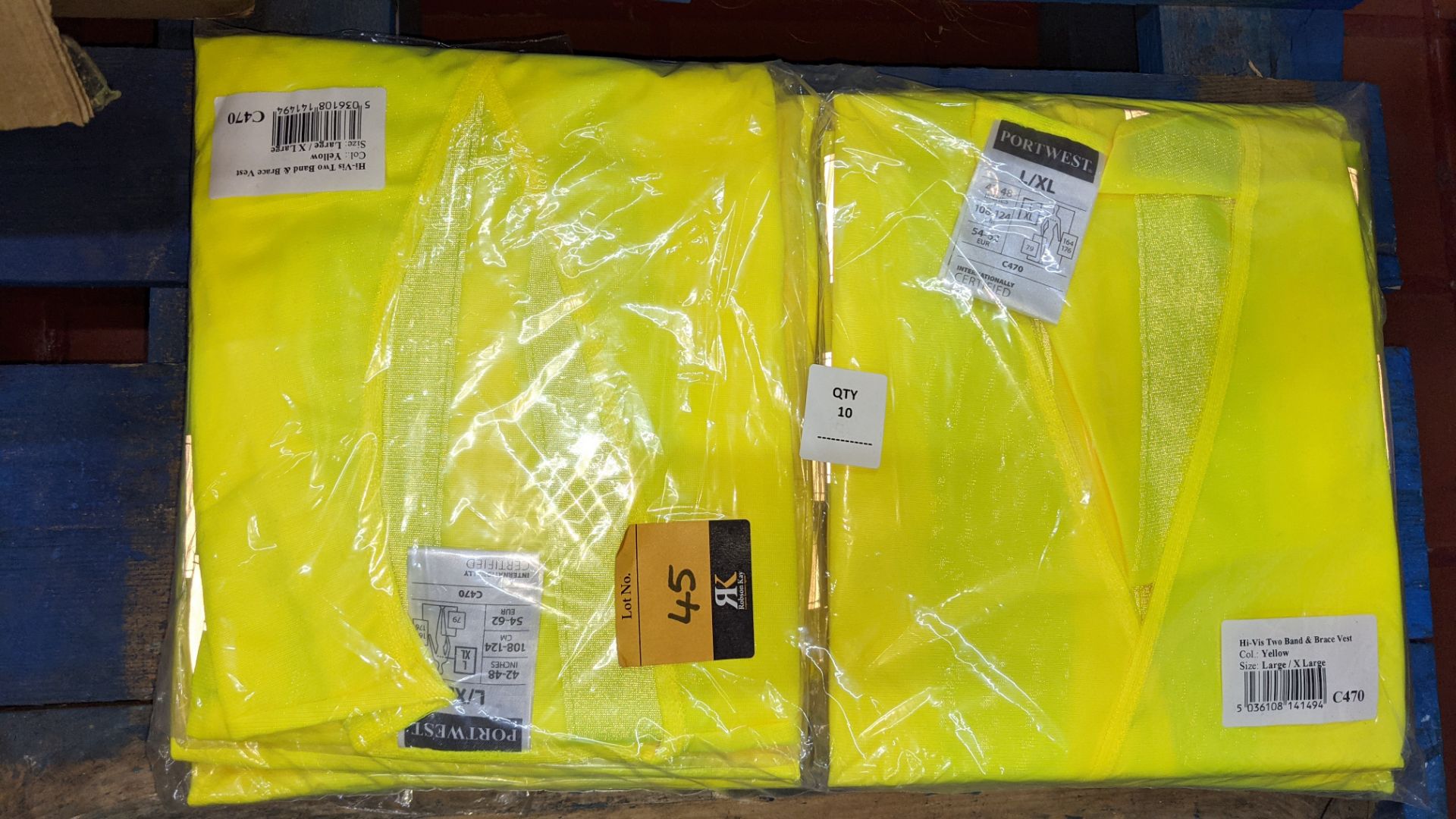 10 off hi-vis two band & brace sets by Portwest, size L/XL - Image 3 of 3