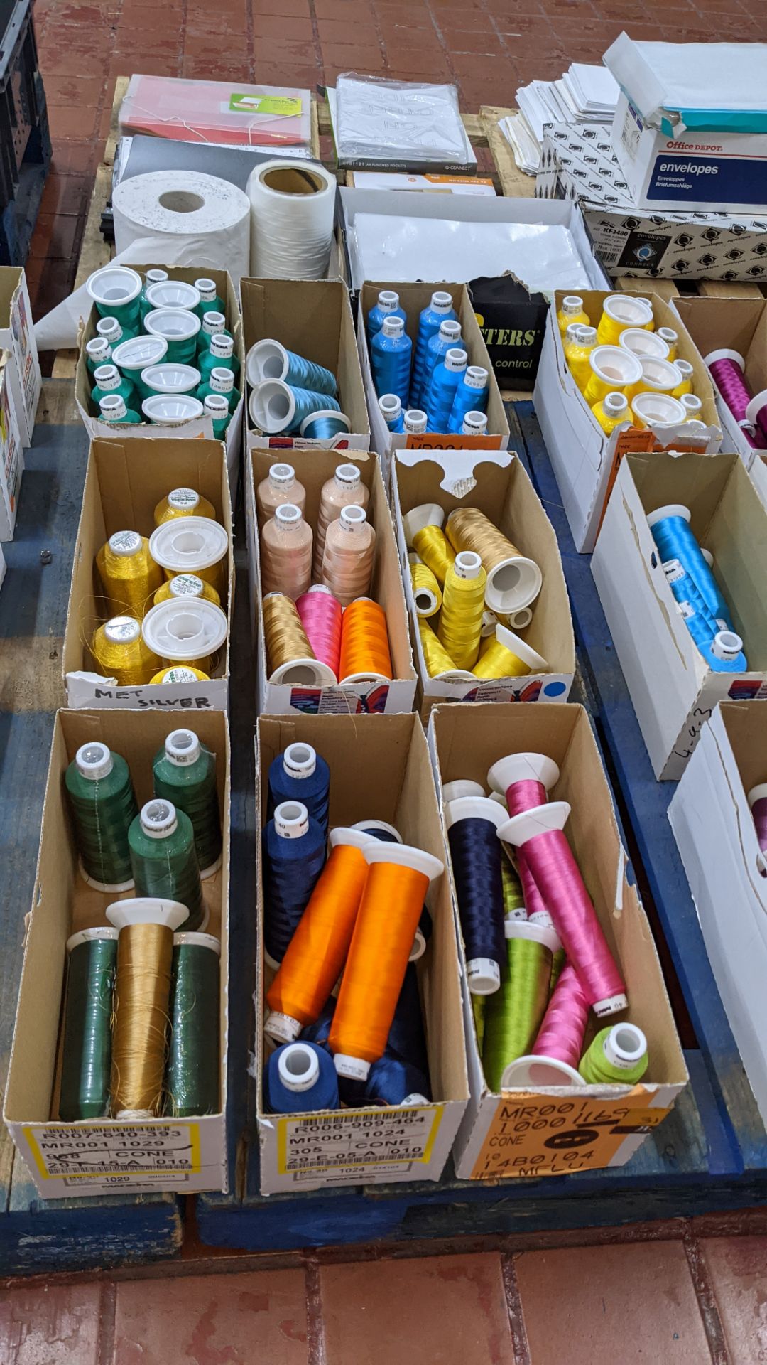 9 cartons of embroidery thread