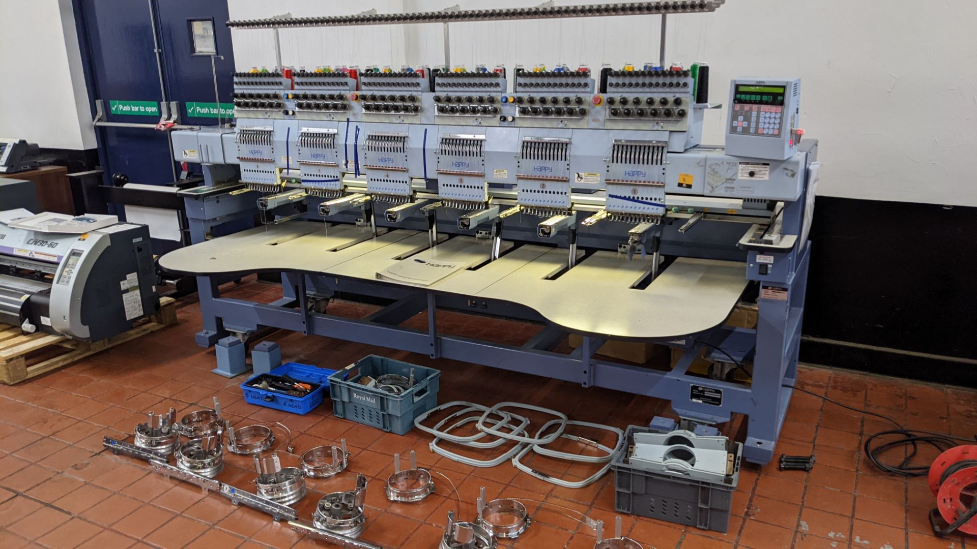 Happy Industrial Corporation model HCG-120G-45TCC 6-head embroidery machine - Image 2 of 34