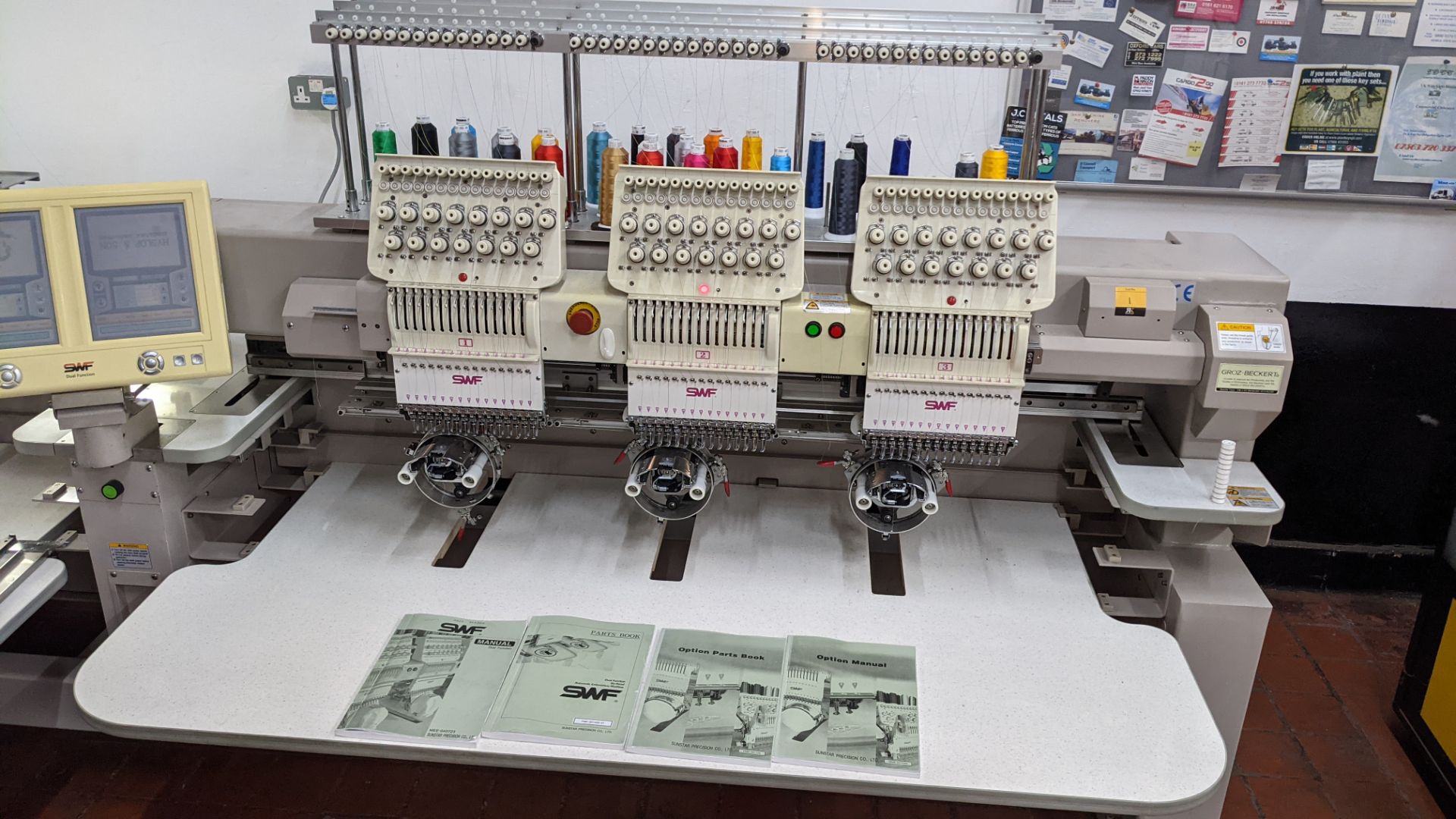 Sunstar Precision Co SWF dual function 6-head automatic embroidery machine, model SWF/HC-UH1506D-45. - Image 23 of 60