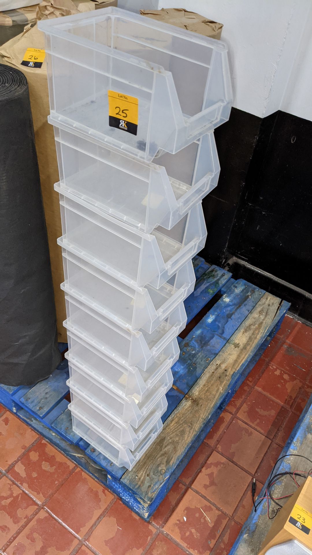 9 off plastic storage bins