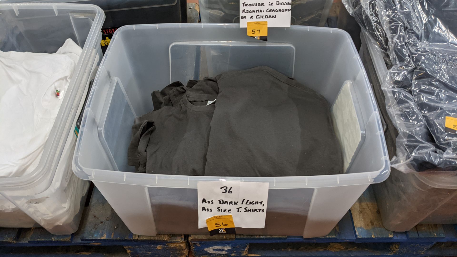 36 off Uneek T-shirts in assorted sizes, in 2 different shades of grey - crate excluded