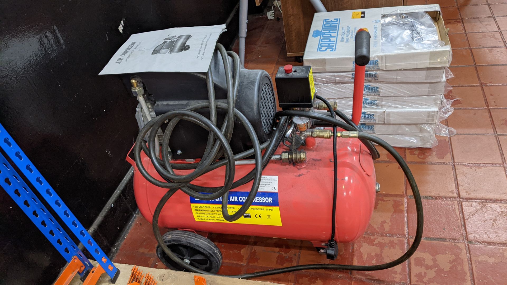 Portable air compressor, 2.5hp, 50 litre