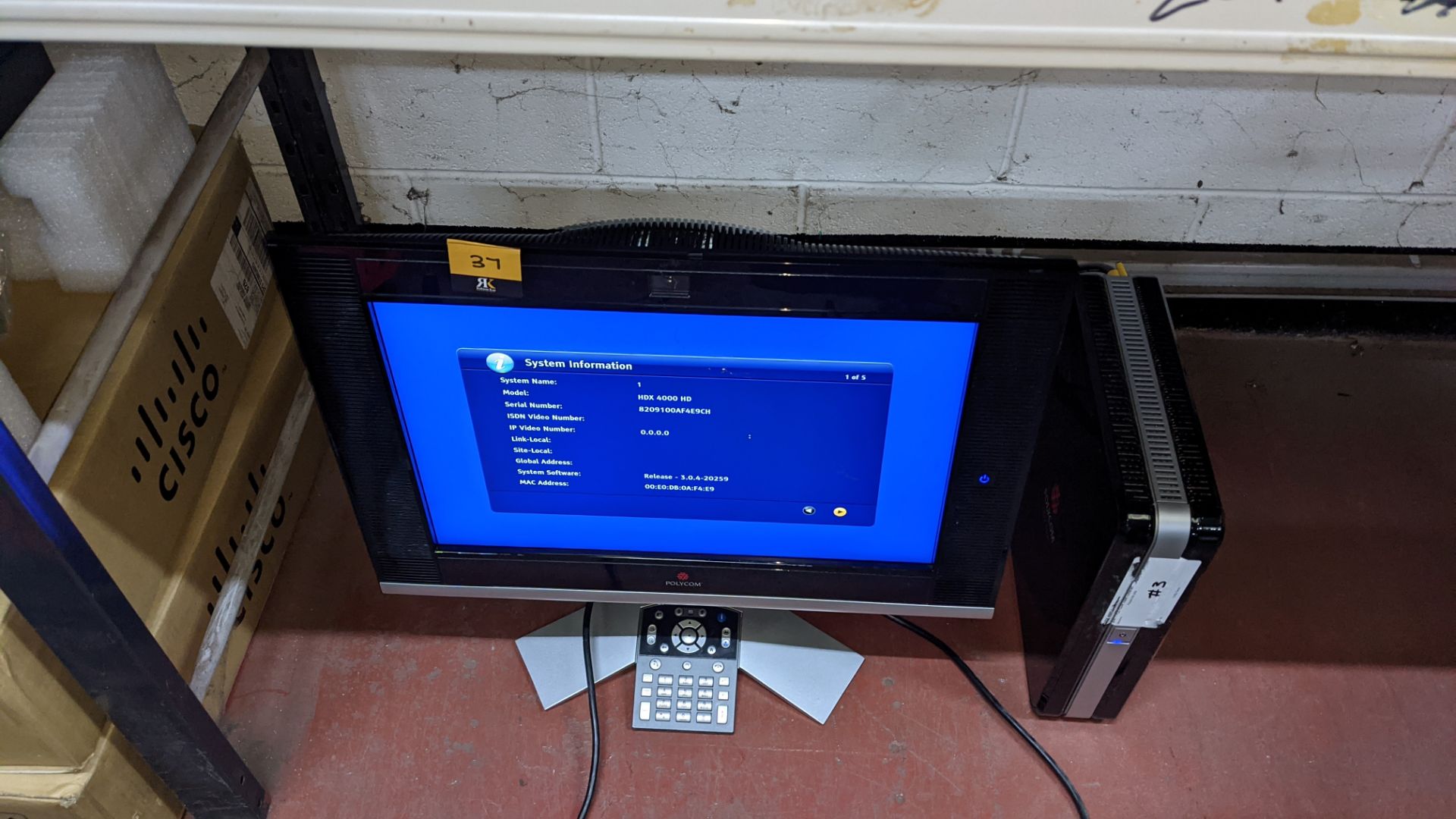 Polycom HDX 4000 video conferencing system including Polycom monitor. NB scratches to screen surfac - Image 5 of 16