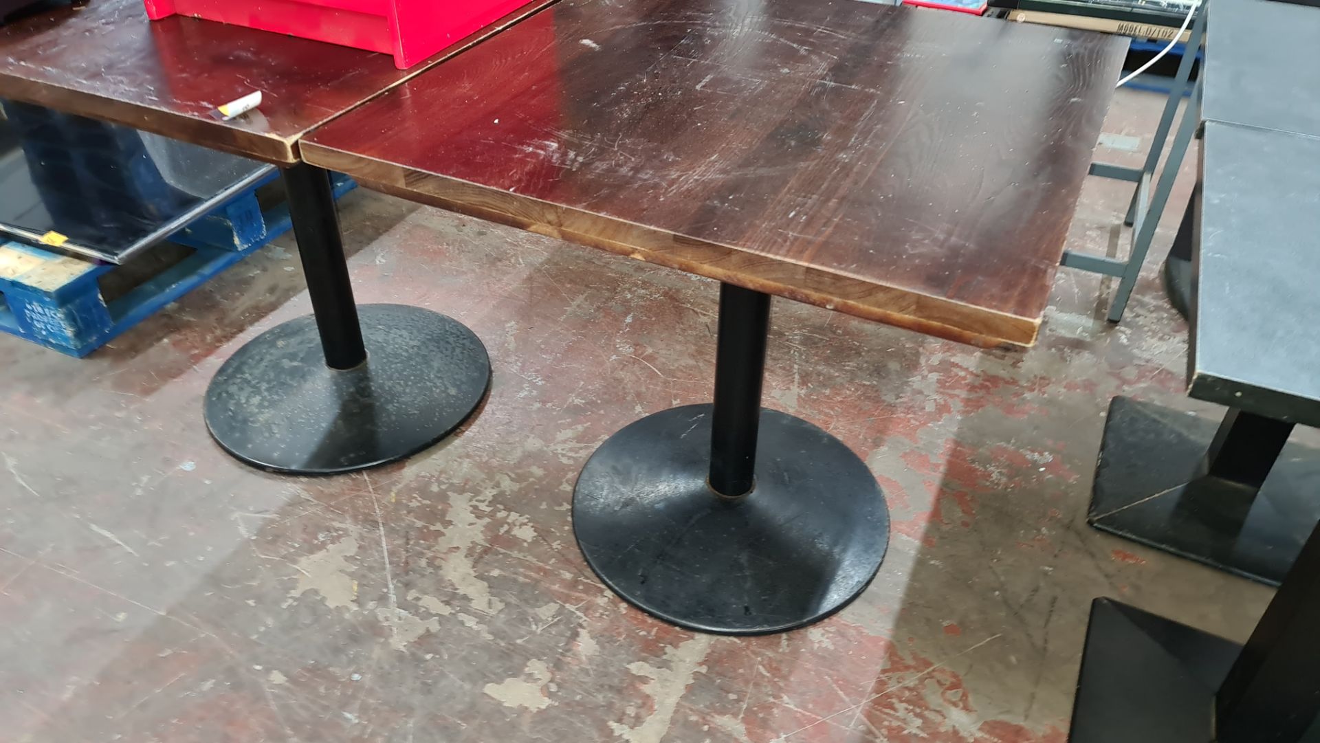 2 off large square café tables - Image 2 of 4
