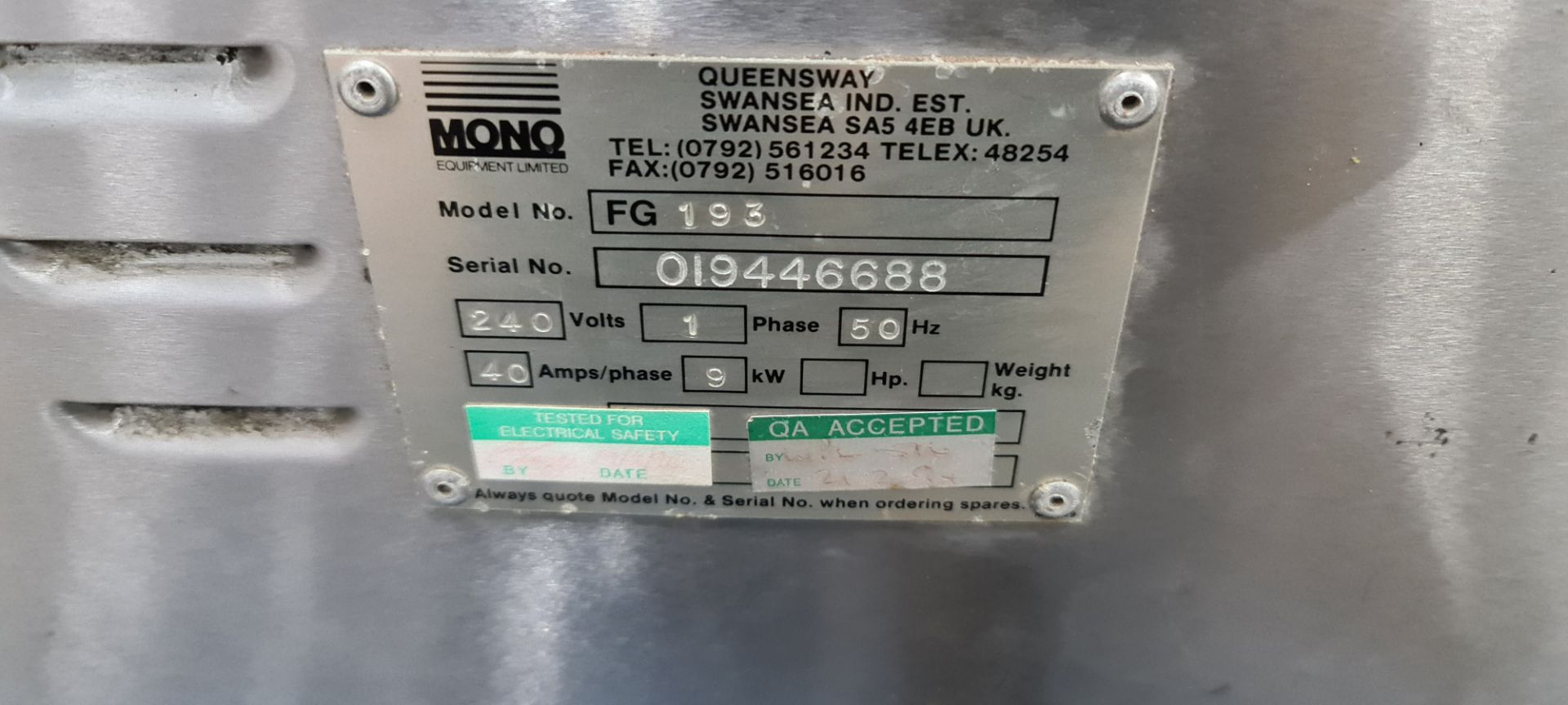 BX Mono oven model FG193 - Image 8 of 8