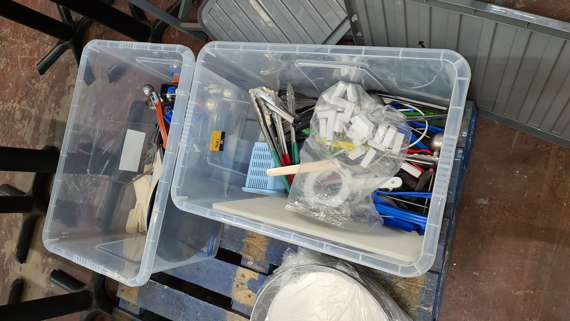 The contents of 2 large crates of assorted utensils & gadgets. NB crates excluded