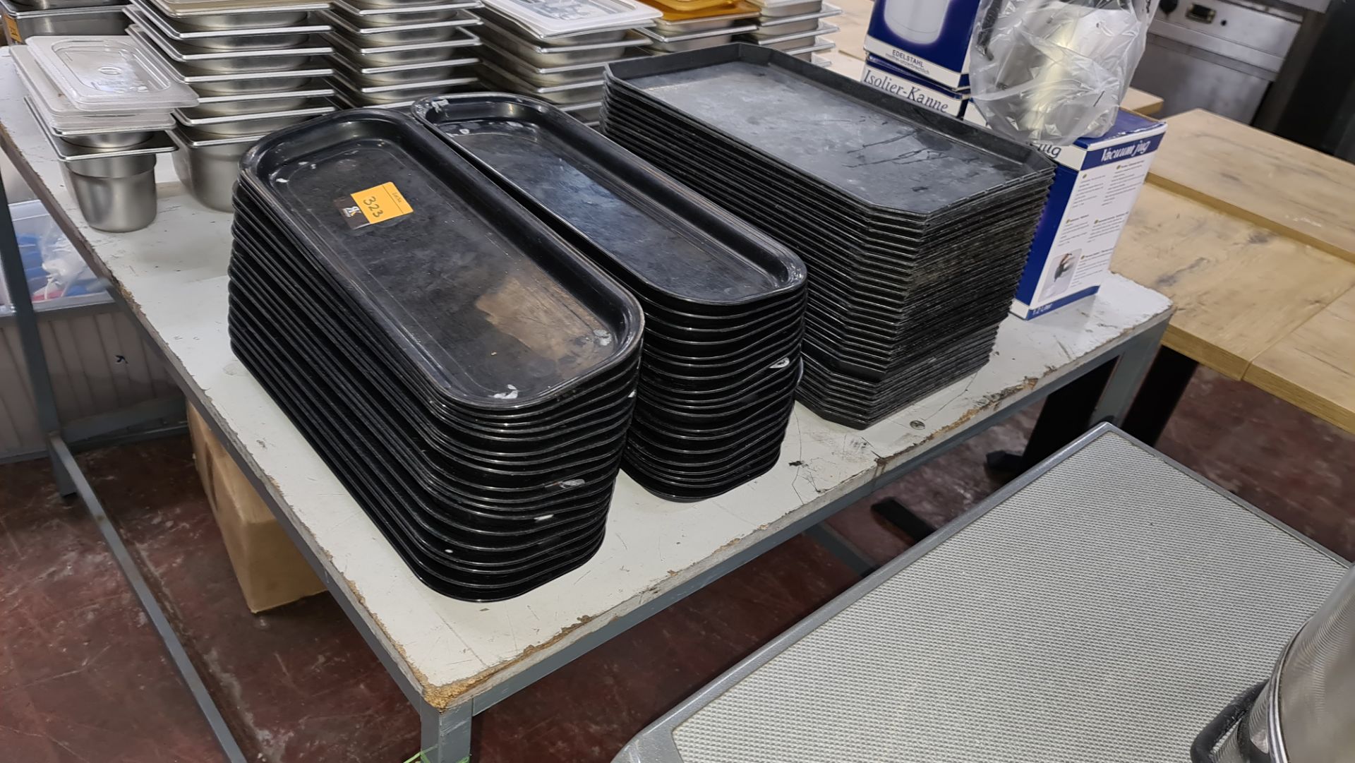 3 stacks of black trays - approximately 65 trays in total - Image 2 of 3