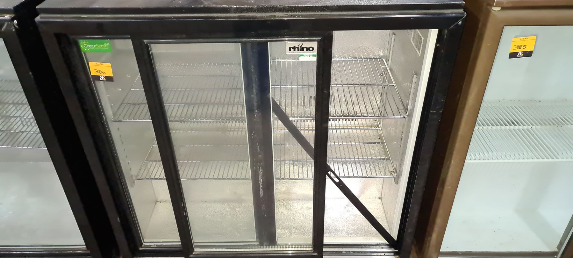 Rhino twin clear sliding door back bar/bottle fridge - Image 4 of 5