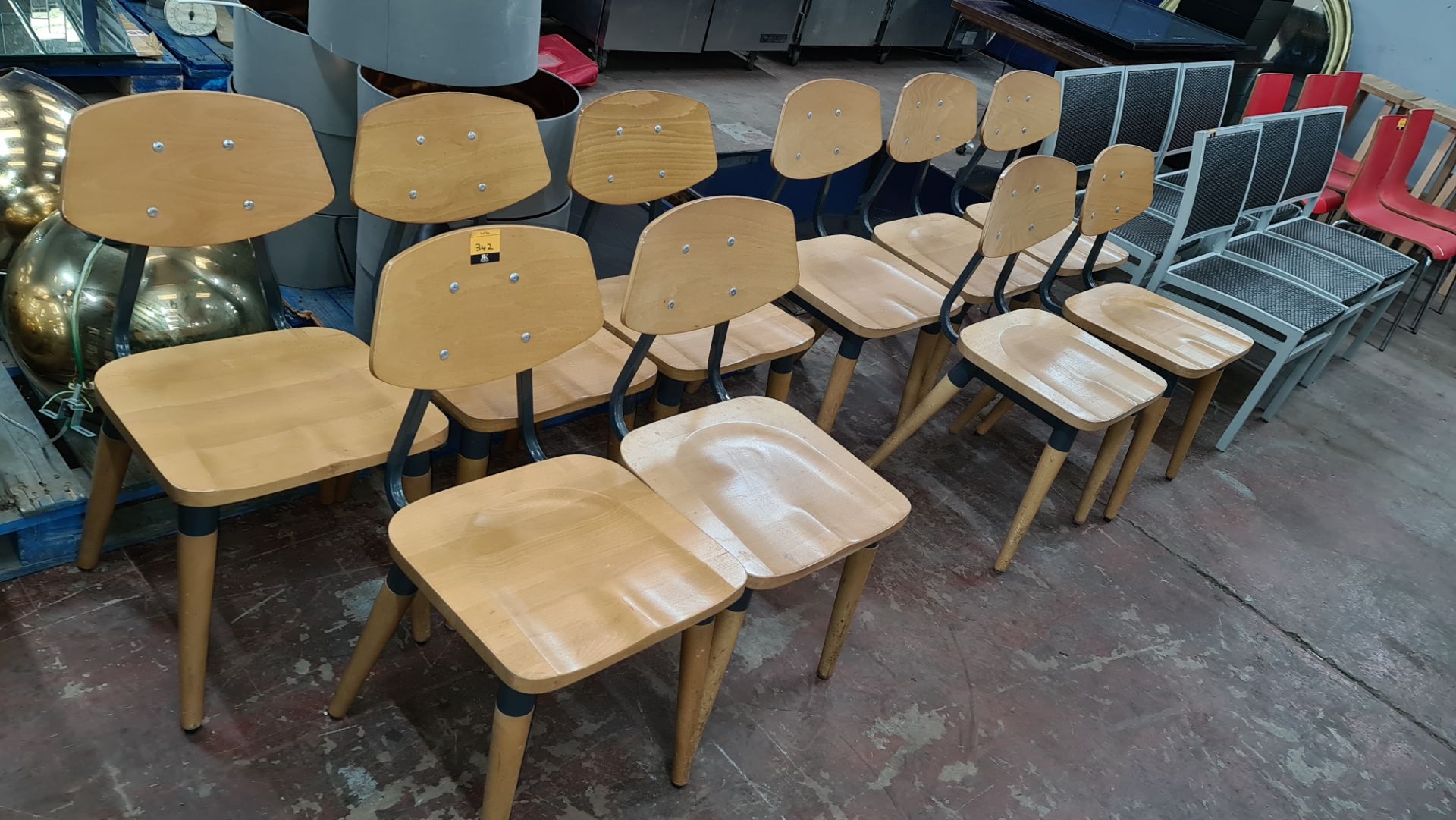 10 off matching metal & wooden chairs