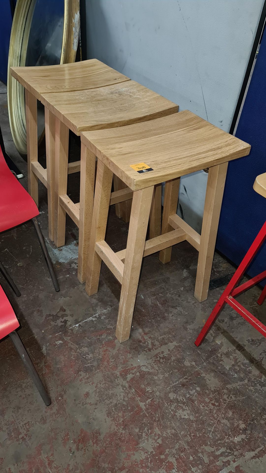 3 off wooden bar stools
