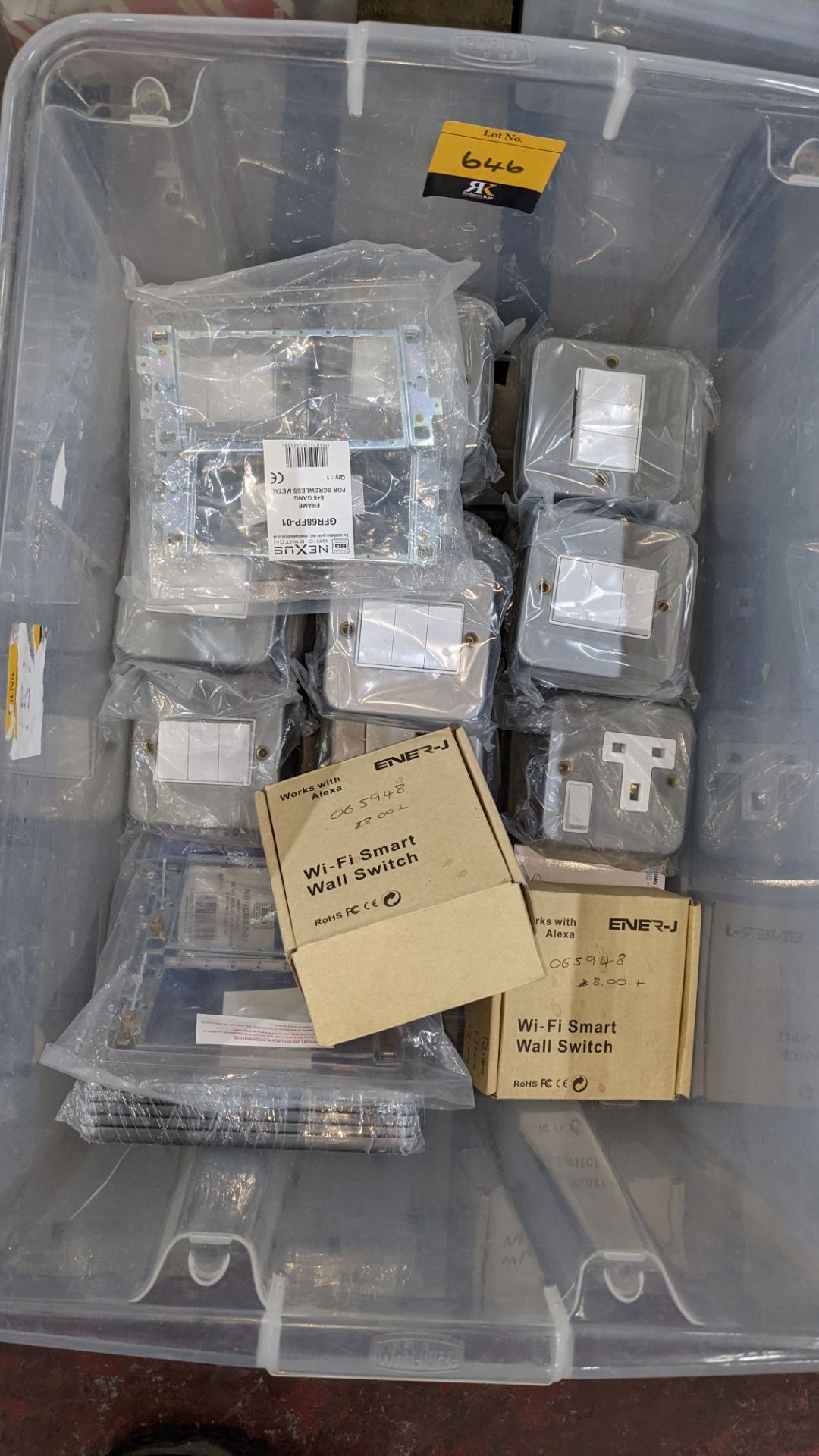The contents of a crate of assorted sockets & switches. NB crate excluded - Image 2 of 3