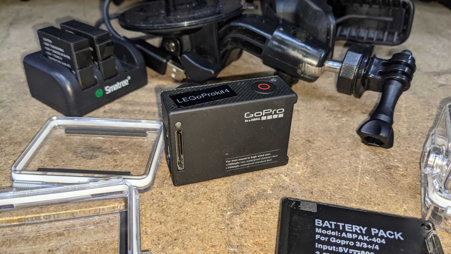 GoPro Hero 4 camera kit comprising GoPro Hero 4 plus wide variety of batteries, chargers, cases & mo - Image 9 of 18