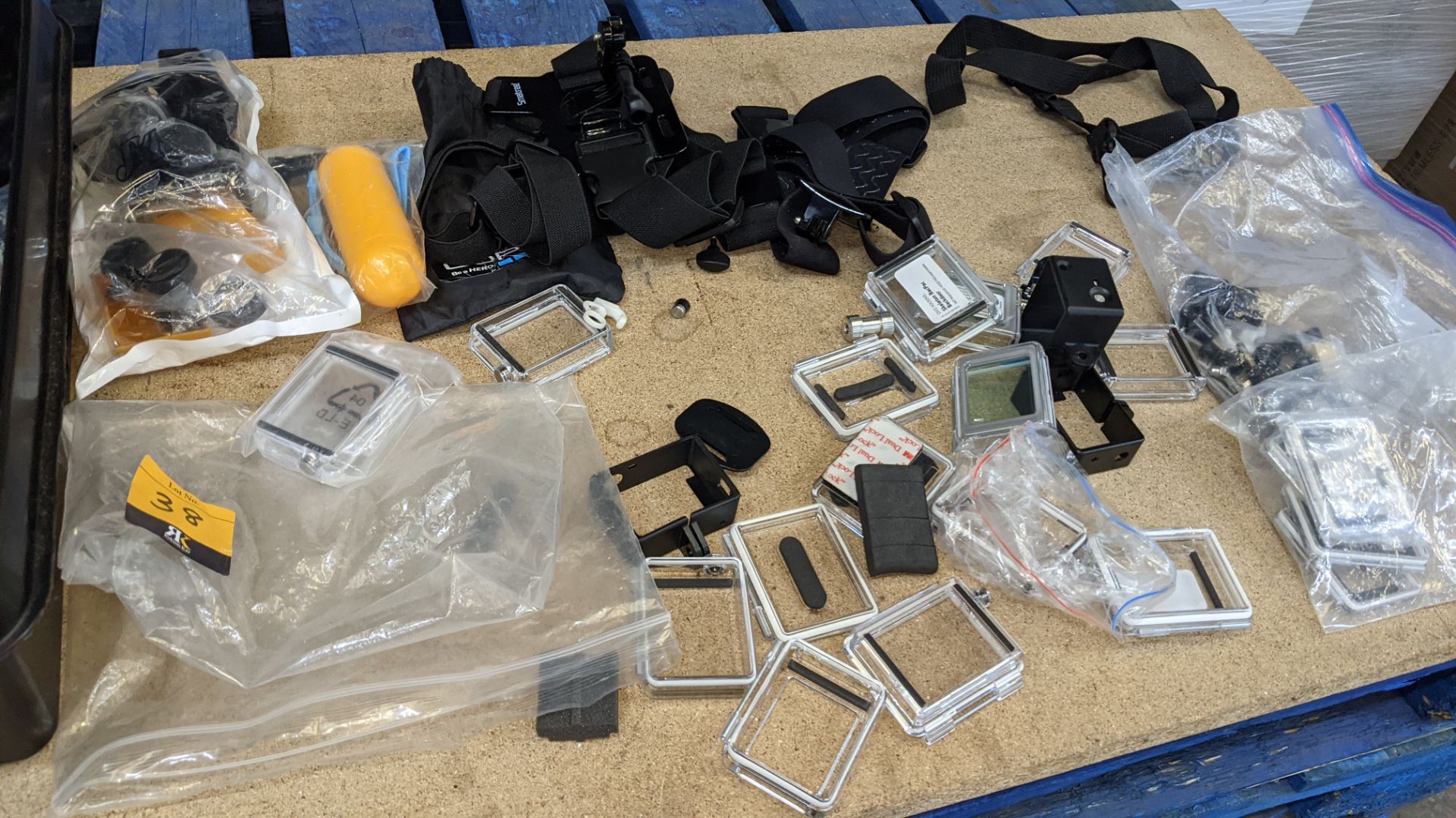 Large quantity of assorted GoPro accessories comprising large black tray & contents plus bag in fron - Image 3 of 13