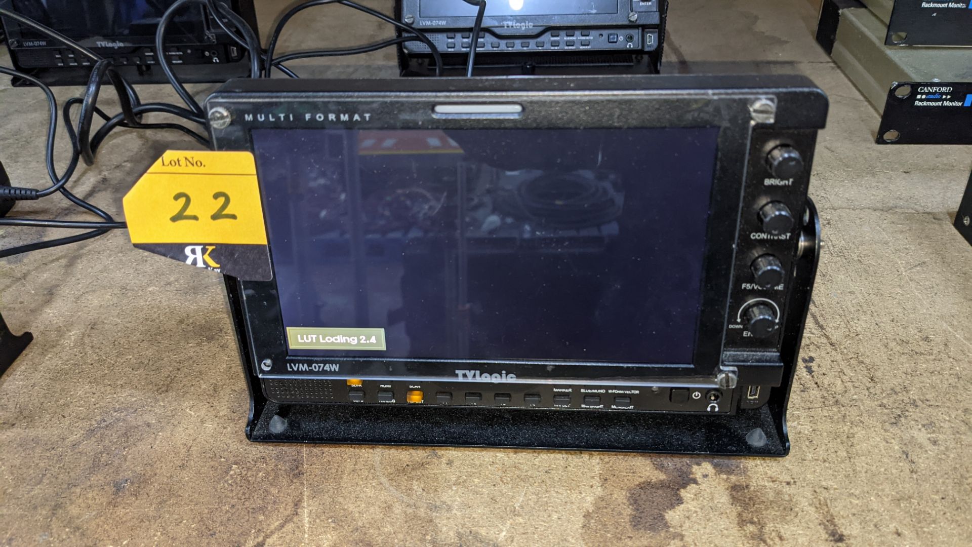 TVLogic multi format LCD monitor model LVM-074W, including hinged bracket & power supply - Image 4 of 12