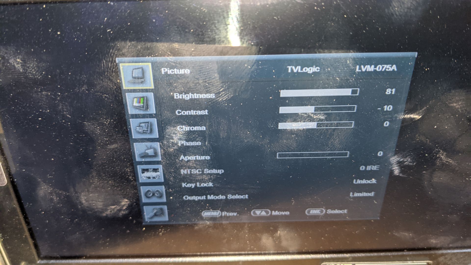 TVLogic multi format LCD monitor model LVM-075A, including hinged bracket & power supply - Image 6 of 12