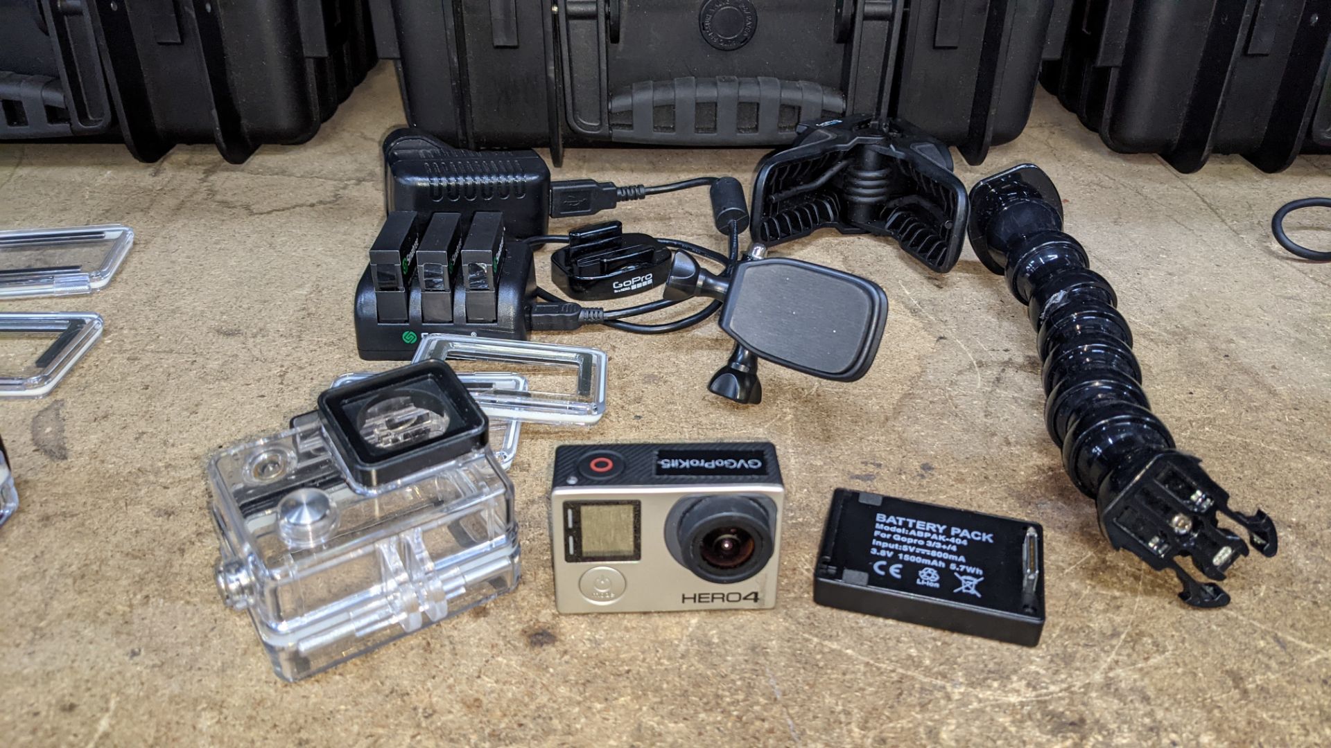 GoPro Hero 4 camera kit comprising GoPro Hero 4 plus wide variety of batteries, chargers, cases & mo - Image 3 of 15