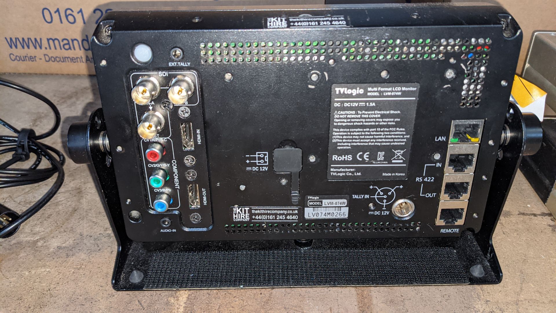 TVLogic multi format LCD monitor model LVM-074W, including hinged bracket - NB No power supply - Image 2 of 11