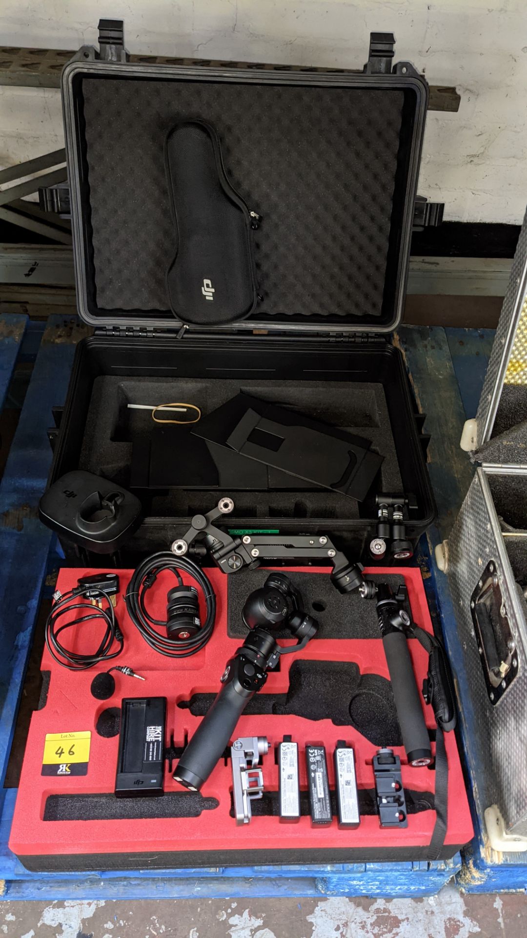 DJI Osmo X3 kit comprising hand-held gimbal plus wide variety of ancillaries for use with same, as d
