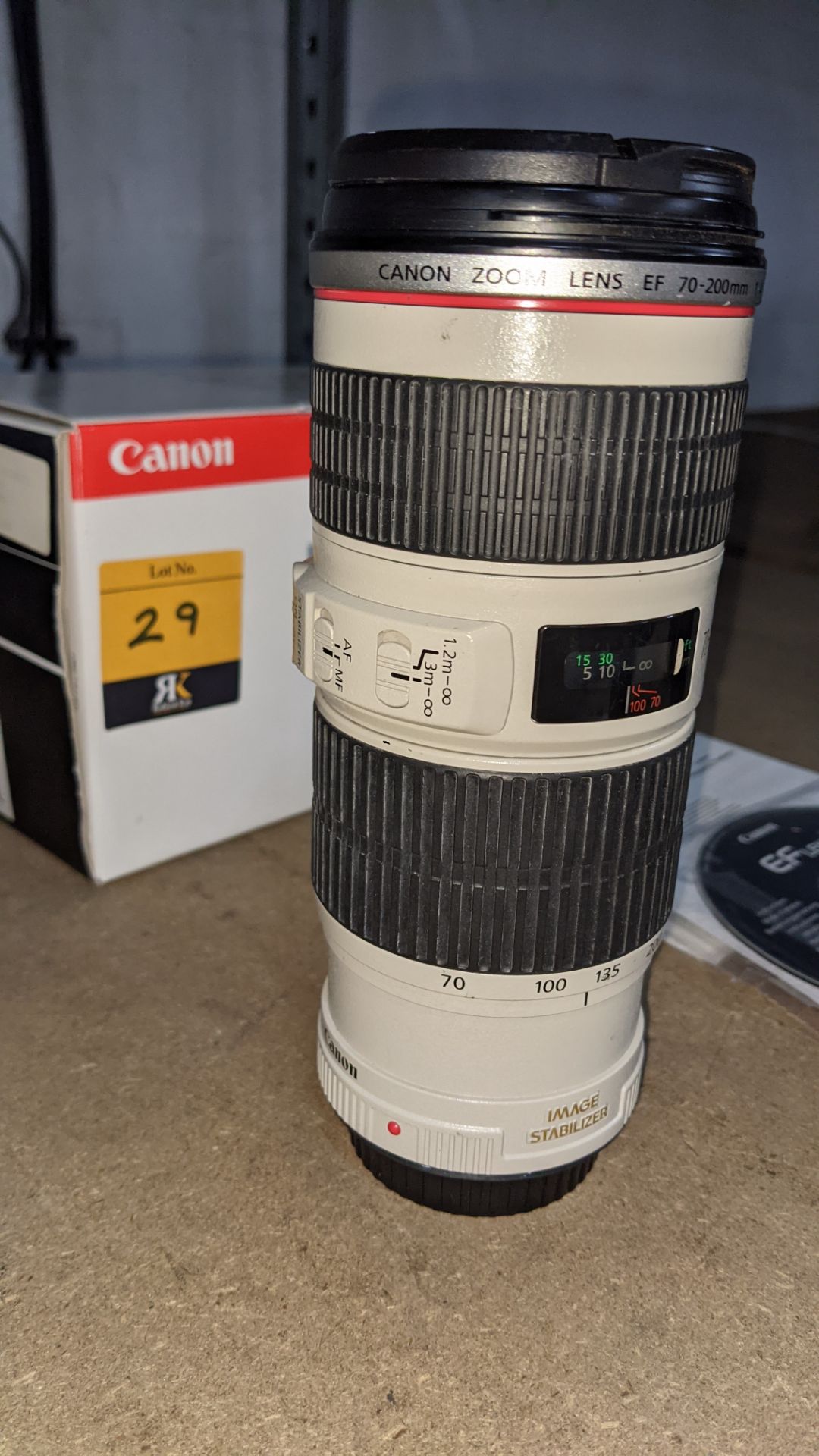 Canon EF 70-200mm lens, image stabilizer ultrasonic, F/4L IS USM. Includes box & discs as pictured - Image 5 of 13