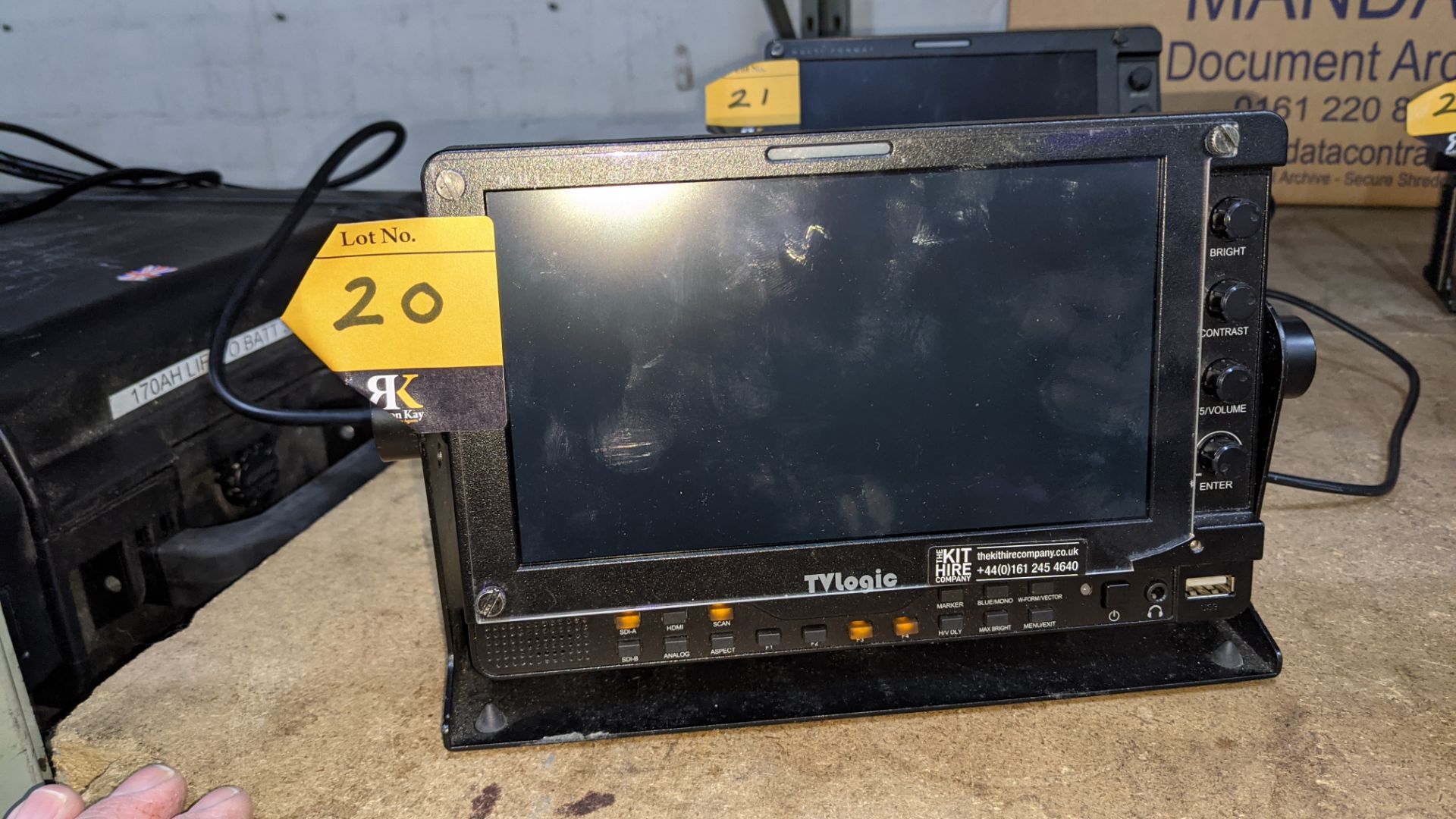 TVLogic multi format LCD monitor model LVM-075A, including hinged bracket & power supply - Image 2 of 12