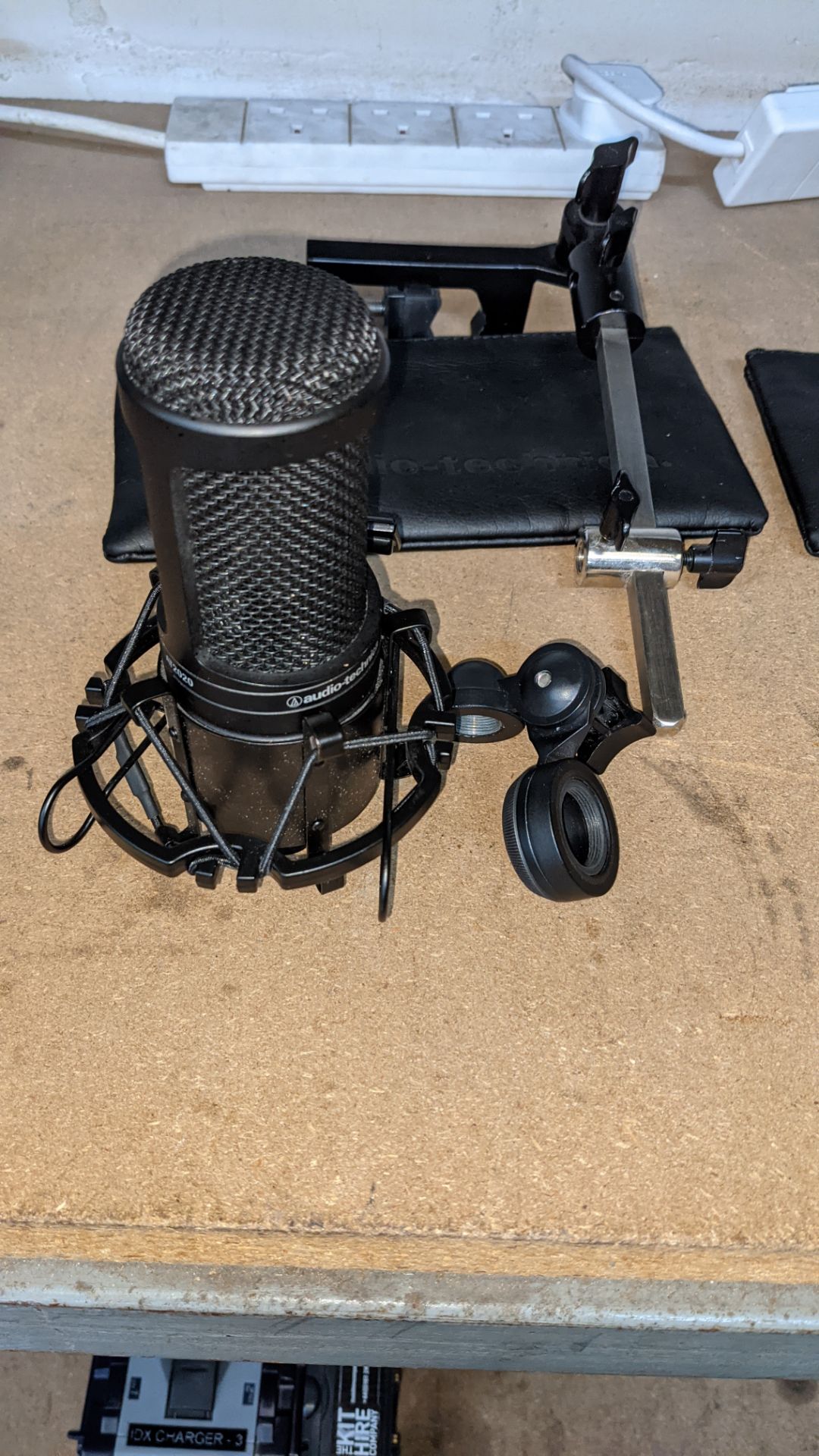 Audio Technica AT2020 P48 Cardioid condenser microphone with case & ancillaries as pictured