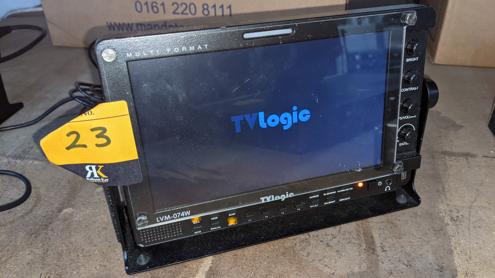 TVLogic multi format LCD monitor model LVM-074W, including hinged bracket - NB No power supply - Image 4 of 11