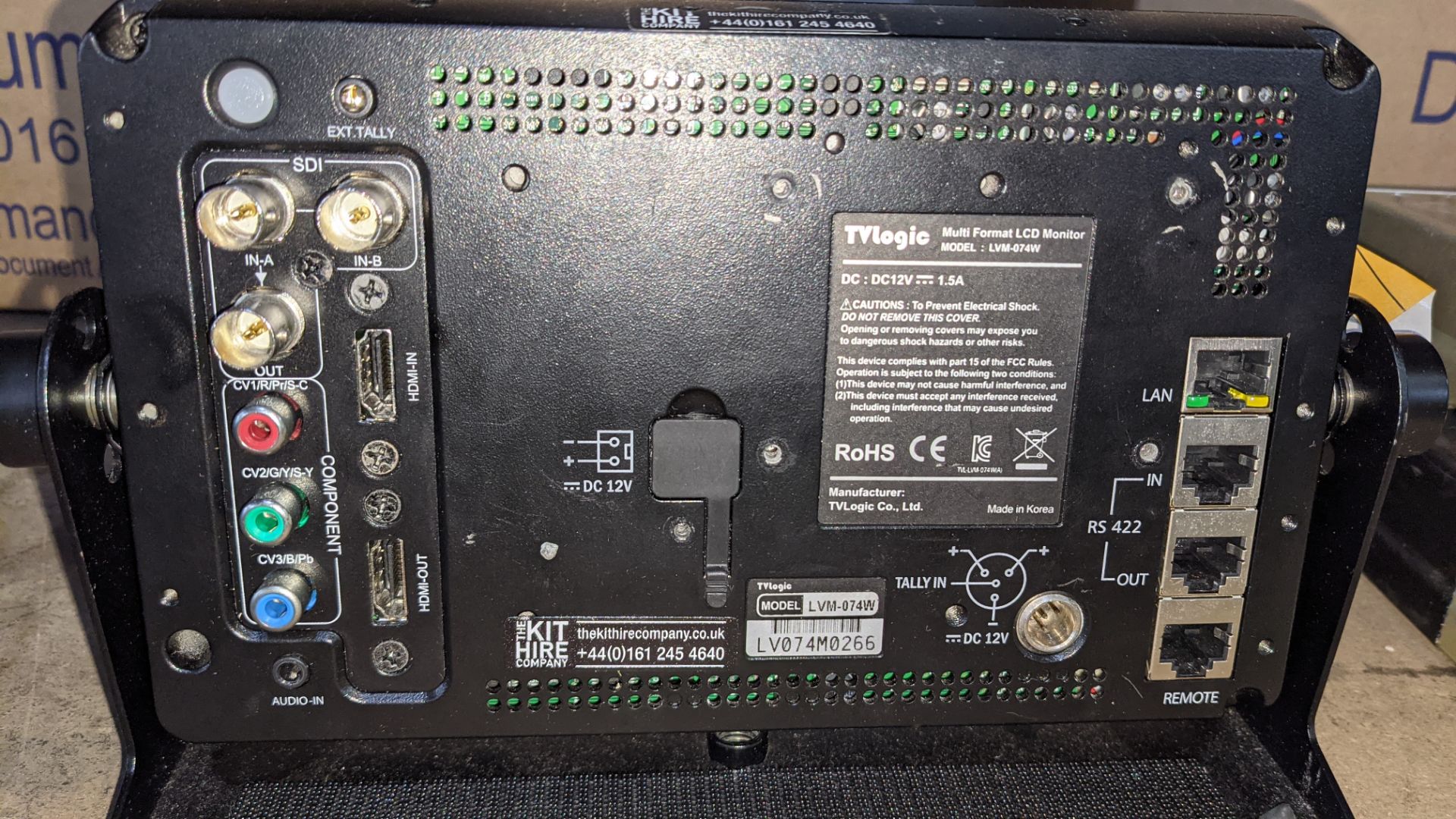 TVLogic multi format LCD monitor model LVM-074W, including hinged bracket - NB No power supply - Image 3 of 11